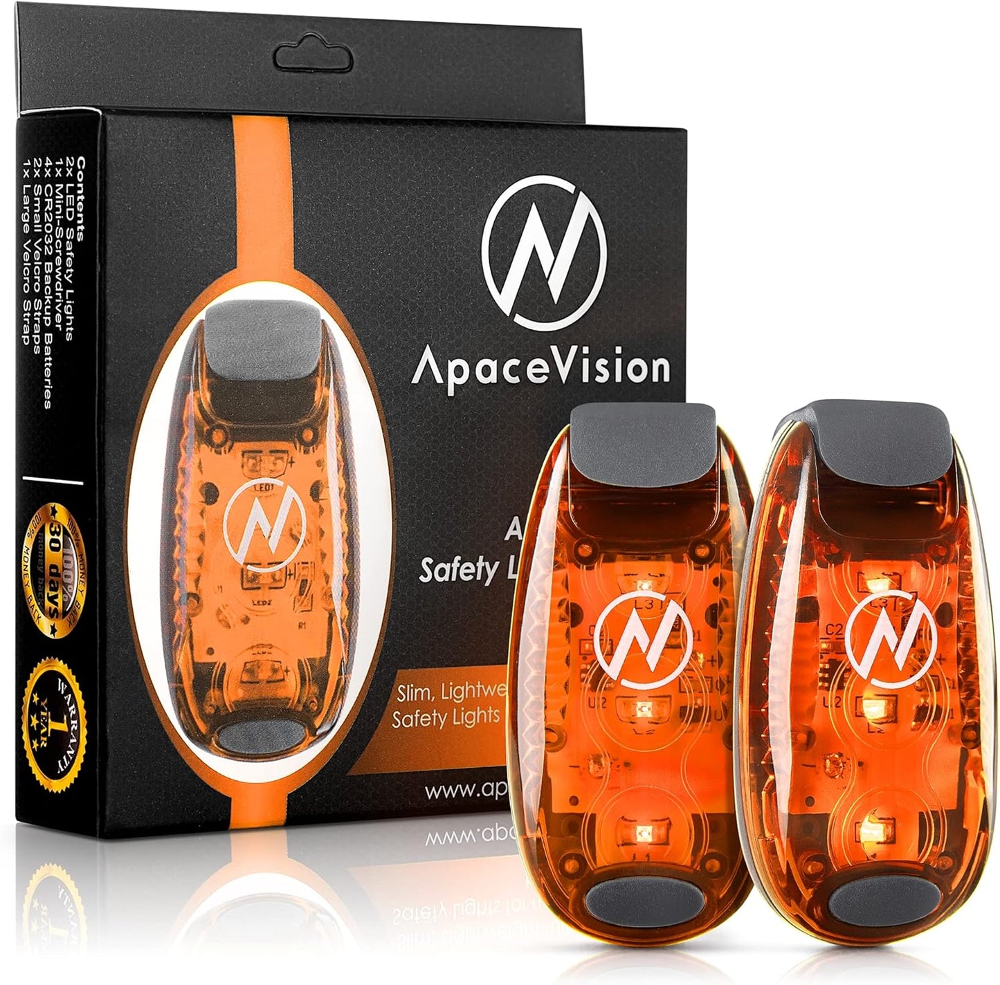 LED Safety Light (2 Pack) - Clip On Strobe/Running Lights for Runners, Dog, Bike, Walking, Boat, Kayak, Stroller and More - High Visibility Accessories for Your Reflective Gear, Bicycle