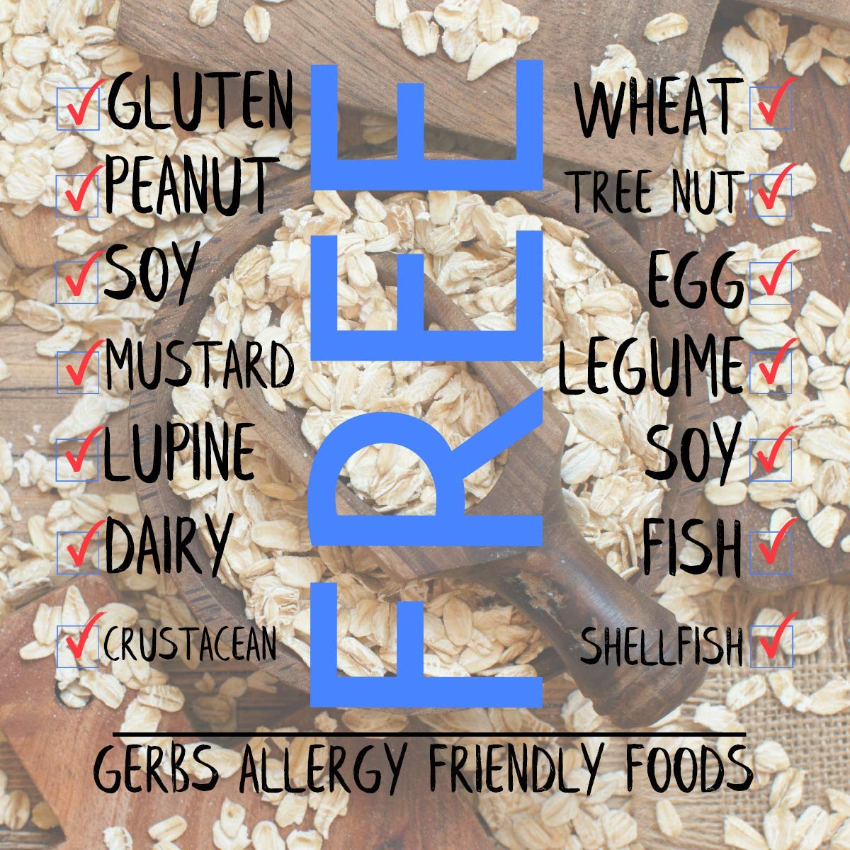 Gerbs Gluten-Free Traditional Rolled Oats 4 lbs. | Carefully Sourced, Premium Grade, Resealable Bag | Hearty Texture, Ideal for Baking & Breakfast | Top 14 Allergen-Free