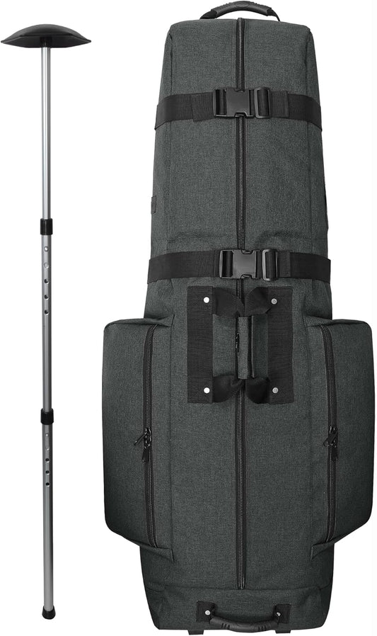 CaddyDaddy Constrictor Soft-Sided Golf Travel Bag Cover with Thick Dense Foam Padded Top 1 Year Full Travel Bag Replacement Coverage | Wheels & Lockable Zippers Case for Transporting Clubs on Airlines