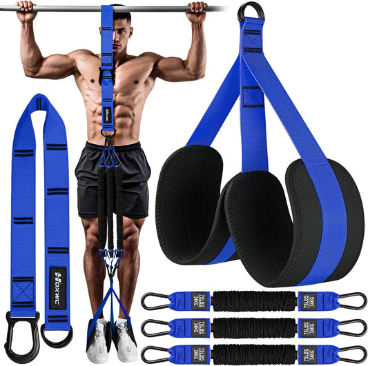 Pull Up Assistance Bands, Adjustable Heavy Duty Resistance Band for Pull Up, 3 Pull Up Bands, Comfortable Fabric Feet/Knee Rest, Assistance Bands for Pull-Up, Home Fitness, Body Stretching