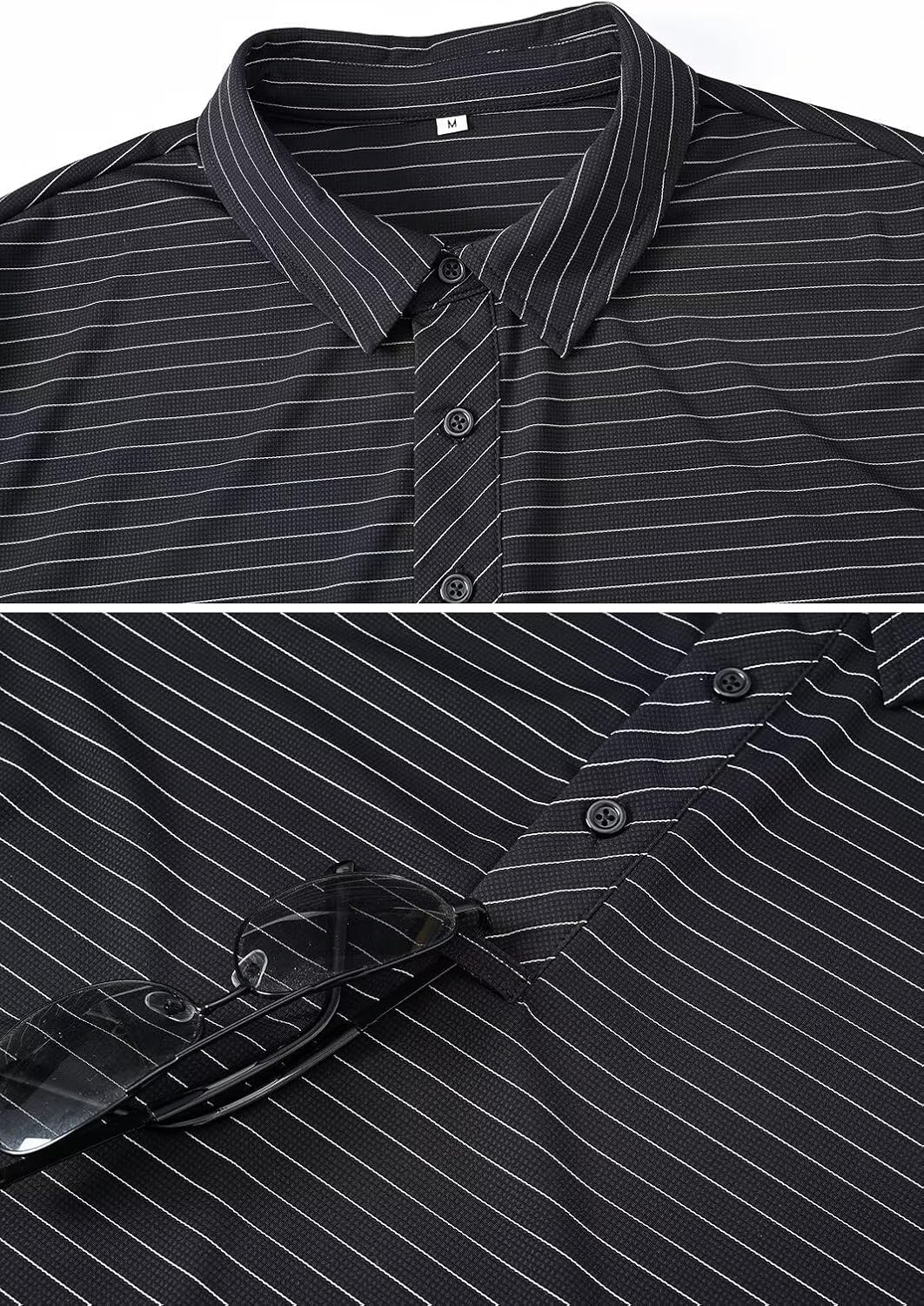 Tyhengta Men's Striped Shirt Short Sleeve Golf Polo Shirts