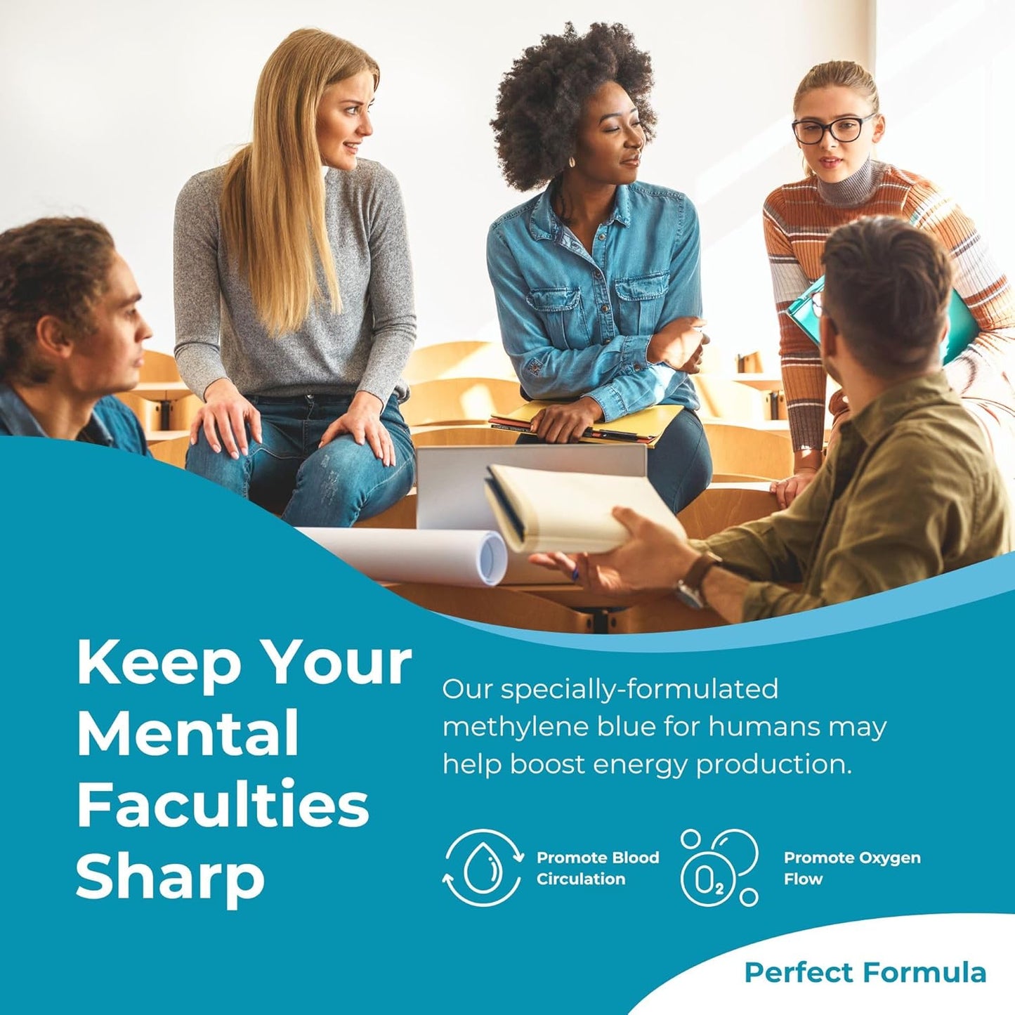 Methylene Blue Pharmaceutical Grade, USP Grade, Third-Party Tested with Vitamin C - Memory Booster - Improves Cognitive Function and Focus - Clear Thoughts and Reduced Fog - Liquid Supplement