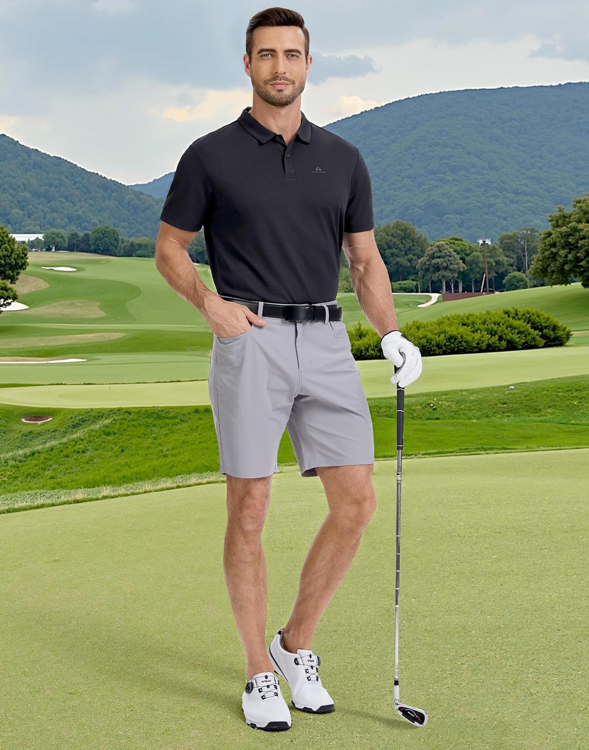 Pioneer Camp Men's Golf Shirt UPF 50+ Quick Dry Polo Shirts Short Sleeve Moisture Wicking Performance Tees Collar Work Shirts