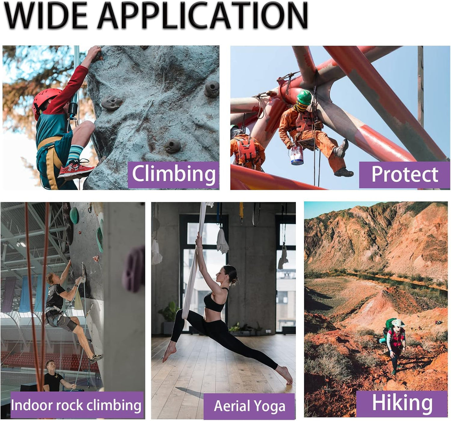 Aerial Yoga Hammock Daisy Chains Strap, Strong 22kN Adjustable with 10 Loops, No Stretch, Climbing Strap Nylon Chain Sling for Aerial Yoga,Swing, Hammock, Suspension, Exercise