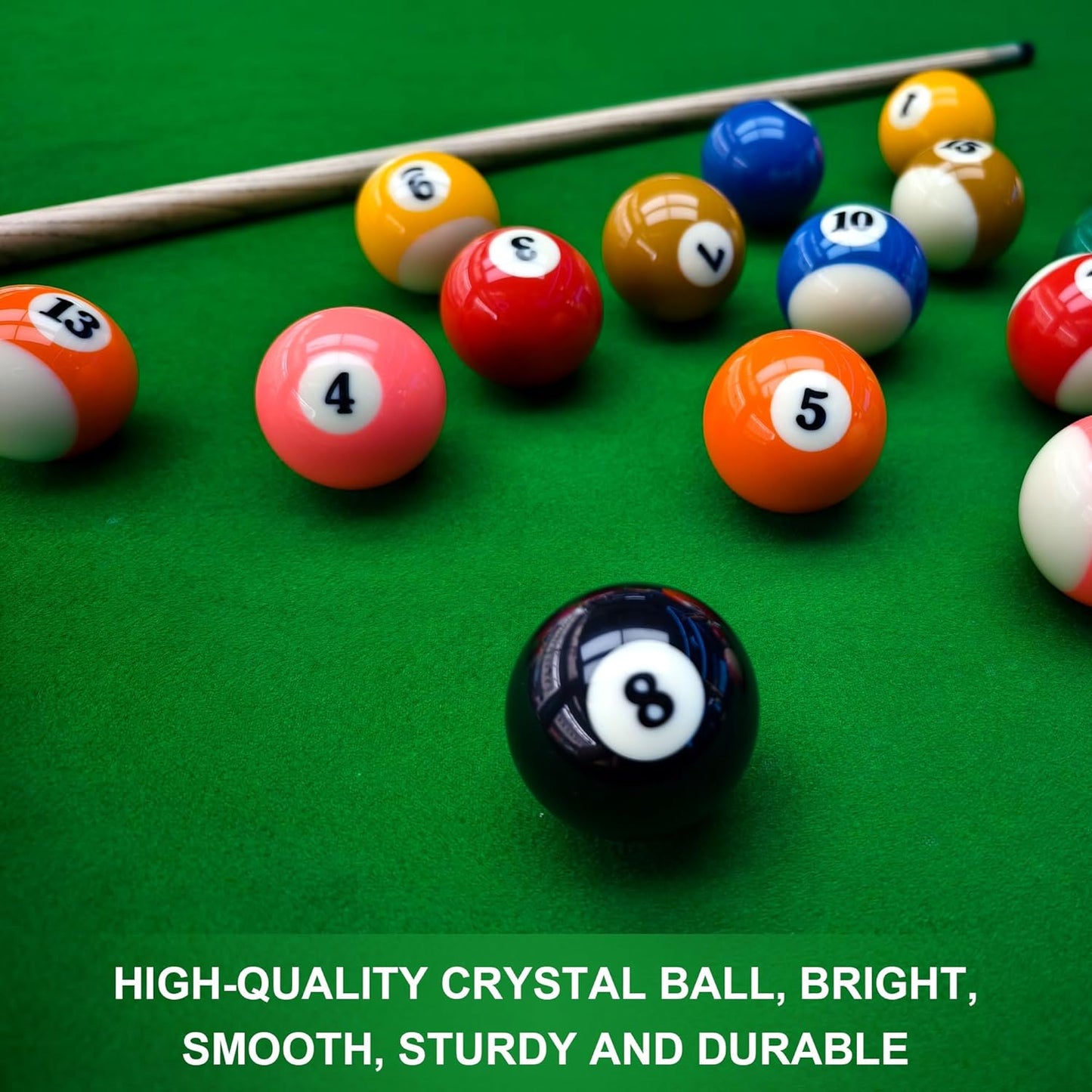 Billiard Balls Set 2-1/4" Regulation Size Pool Table Balls for Replacement (16 Resin Balls)