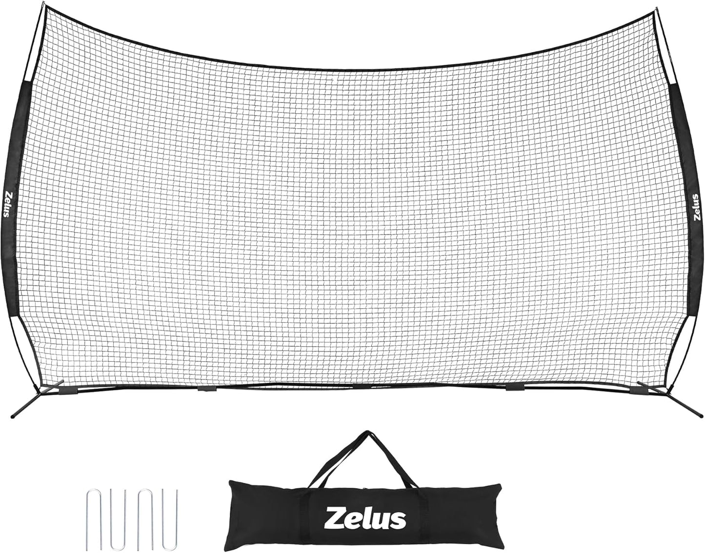 12x9ft / 16x10ft Barricade Backstop Net, Ball Sports Barrier, Practice Net for Baseball, Softball, Lacrosse, Soccer, Basketball and More