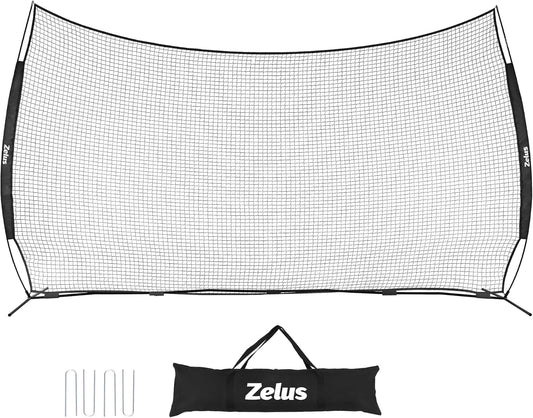 12x9ft / 16x10ft Barricade Backstop Net, Ball Sports Barrier, Practice Net for Baseball, Softball, Lacrosse, Soccer, Basketball and More