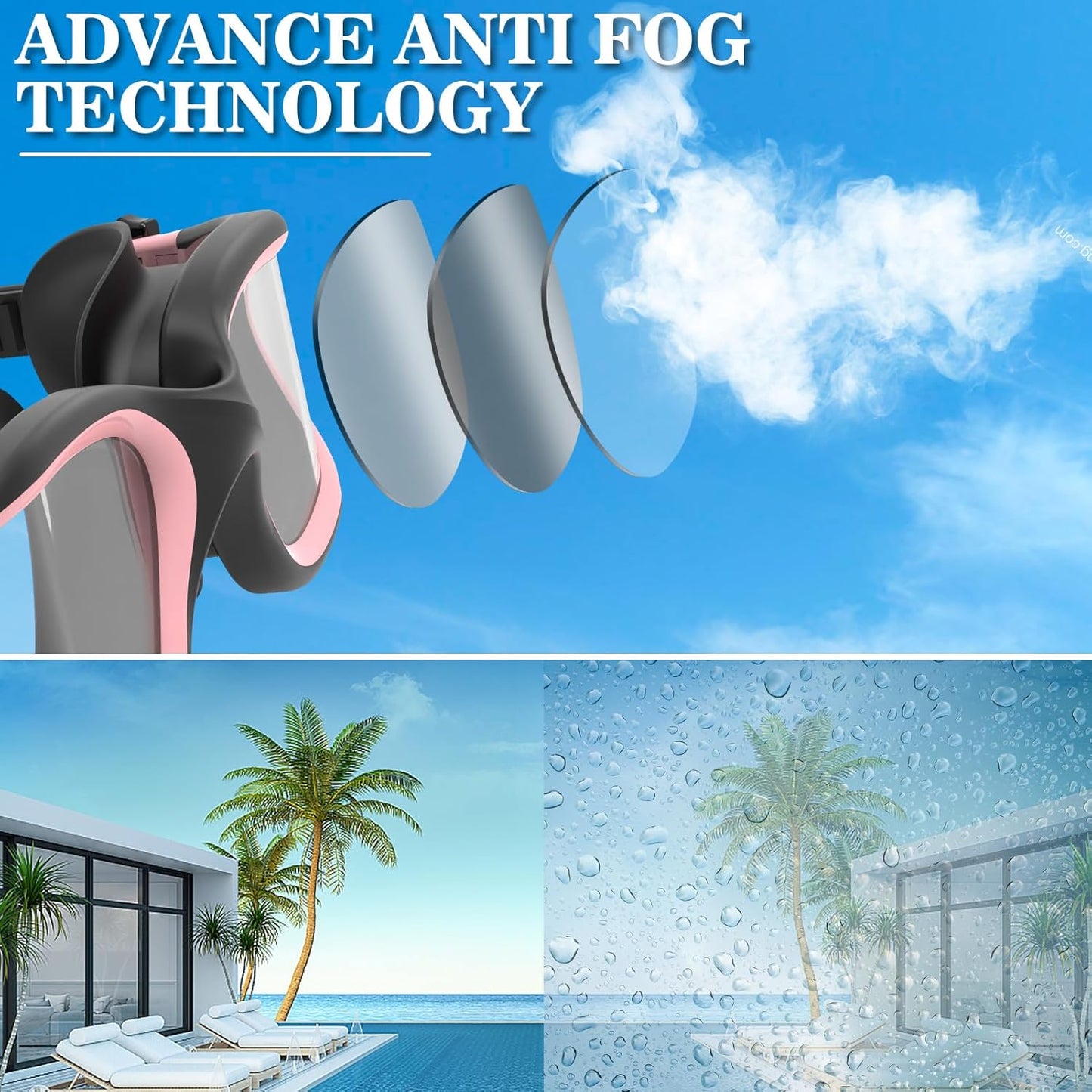 WIN.MAX Polarized Swimming Goggles Swim Pool Goggles Anti Fog Anti UV No Leakage Clear Vision for Men Women Adults Teenagers