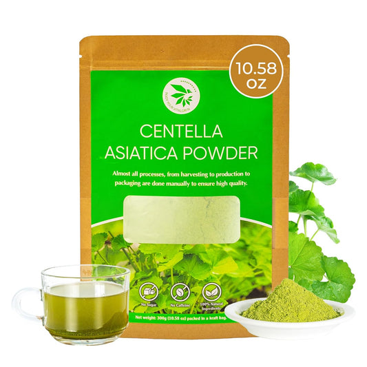 Centella Asiatica Powder (Gotu Kola) - 10.58 oz, Herbal Tea for Cooling & Refreshing, Supports Skin & Wellness, Freeze-Dried & Finely Ground, No Additives, No Caffeine, Gluten Free