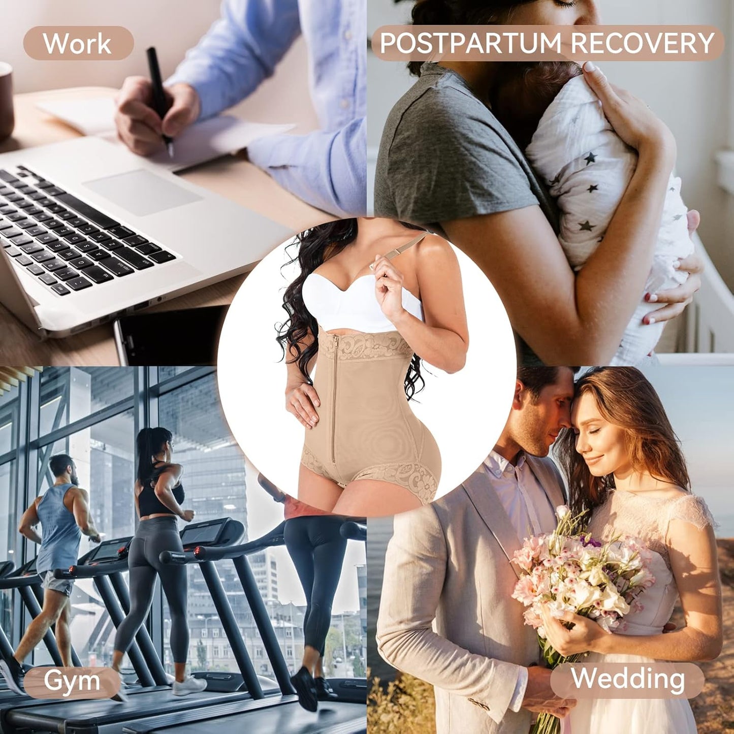 Shapewear for Women Tummy Control Fajas Colombianas Body Shaper Butt Lifter Compression Garment Open Bust Bodysuit