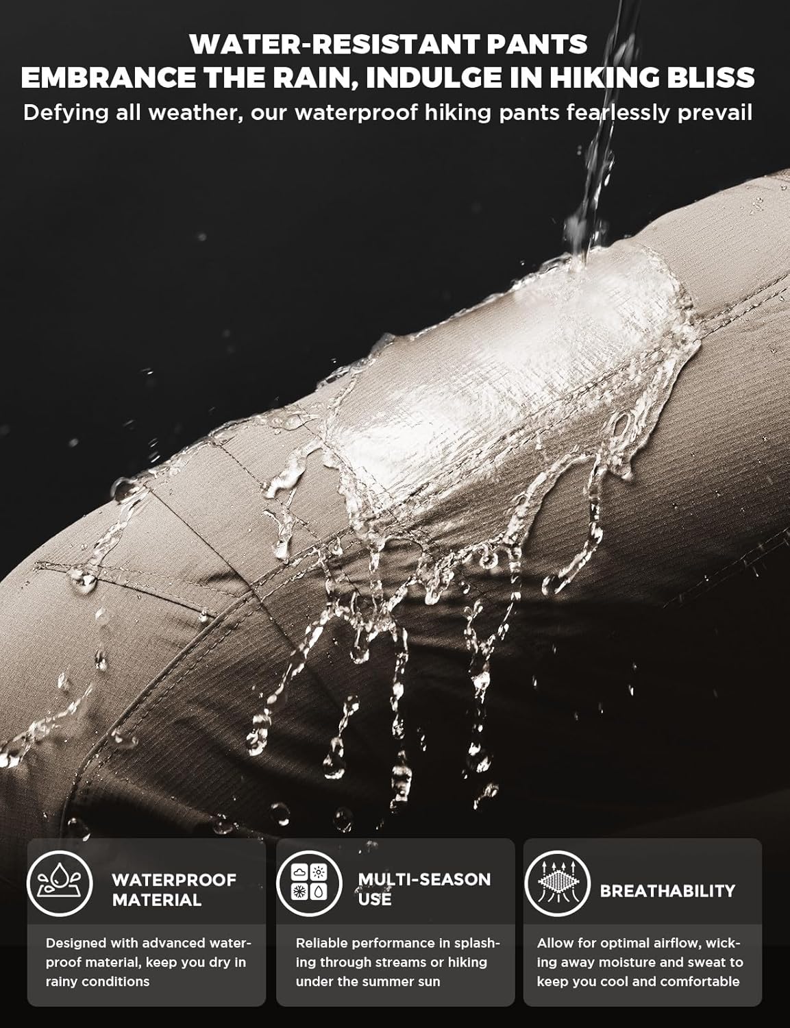 Wespornow Men's-Convertible-Hiking-Pants Quick Dry Lightweight Zip Off Breathable Cargo Pants for Outdoor, Fishing, Safari