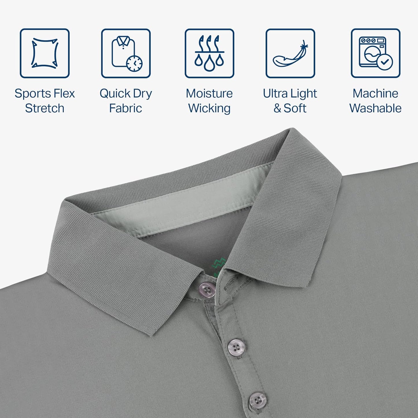 Mio Marino Golf Polo Shirts for Men - Dry Fit - Ultra-Thin Breathable Fabric