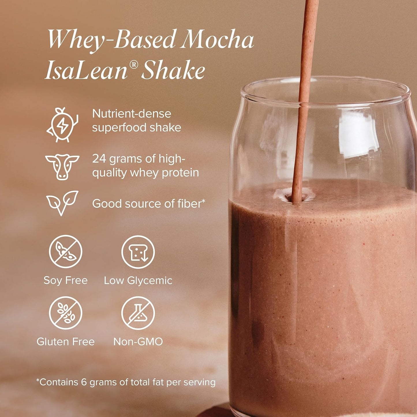 IsaLean Protein Shake - Complete Superfood Meal Replacement for Maintaining Healthy Weight and Lean Muscle Growth with 24 Vitamins and Minerals - 29.6 oz - 14 Meal Canister (Mocha) - Canister