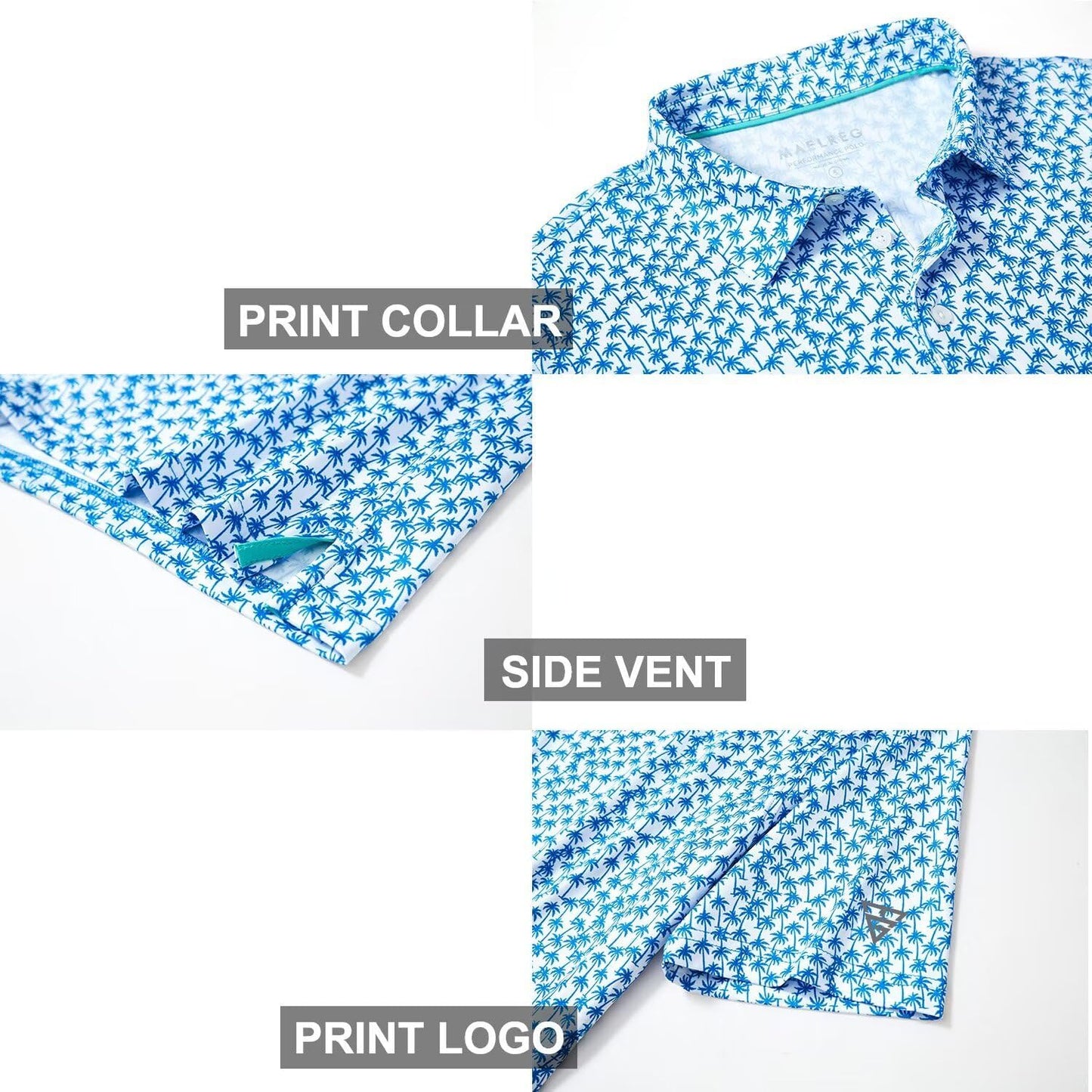 Men's Golf Polo Shirts Short Sleeve Striped Performance Moisture Wicking Dry Fit Golf Shirts for Men