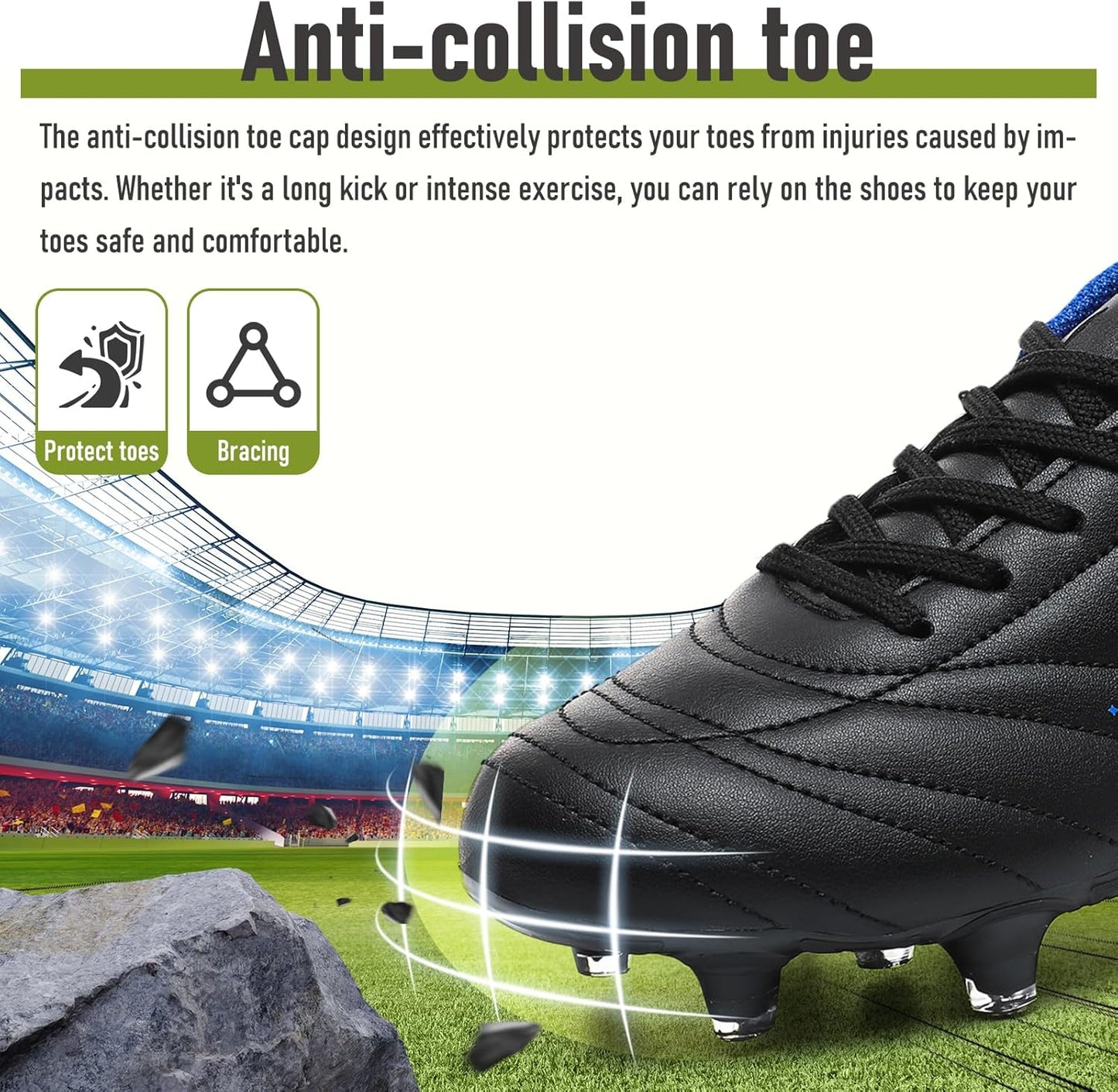 LIZRHA Soccer Shoes for Boys Girls Soccer Cleats Boys Girls Kids Athletic Outdoor Football Shoes Youth Football Cleats Outdoor & Indoor Soccer Shoes Lightweight, Running & Training for Students