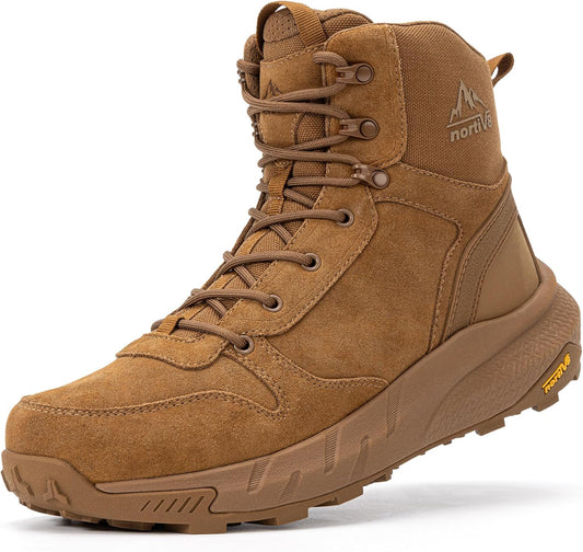 NORTIV 8 Men's Military Tactical Boot Lightweight Comfortable Boots for Work All Day Side Zipper Motorcycle Combat Hiking Boots Metrostrike(8-9 Inches)