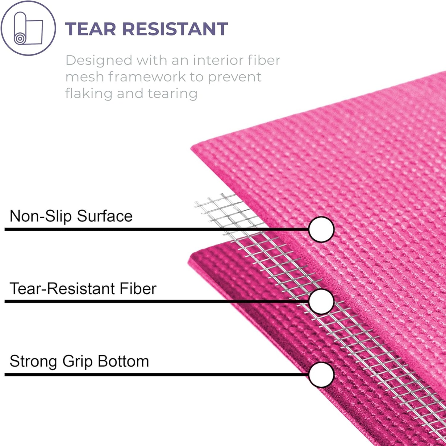 Sunshine Yoga Voyage Yoga Mat, 6 Pack, 72" x 24" Professional Studio and Gym Bulk Yoga Mats, 5mm Thick, Durable, Anti-Tear, Non Slip Fitness and Exercise Mats