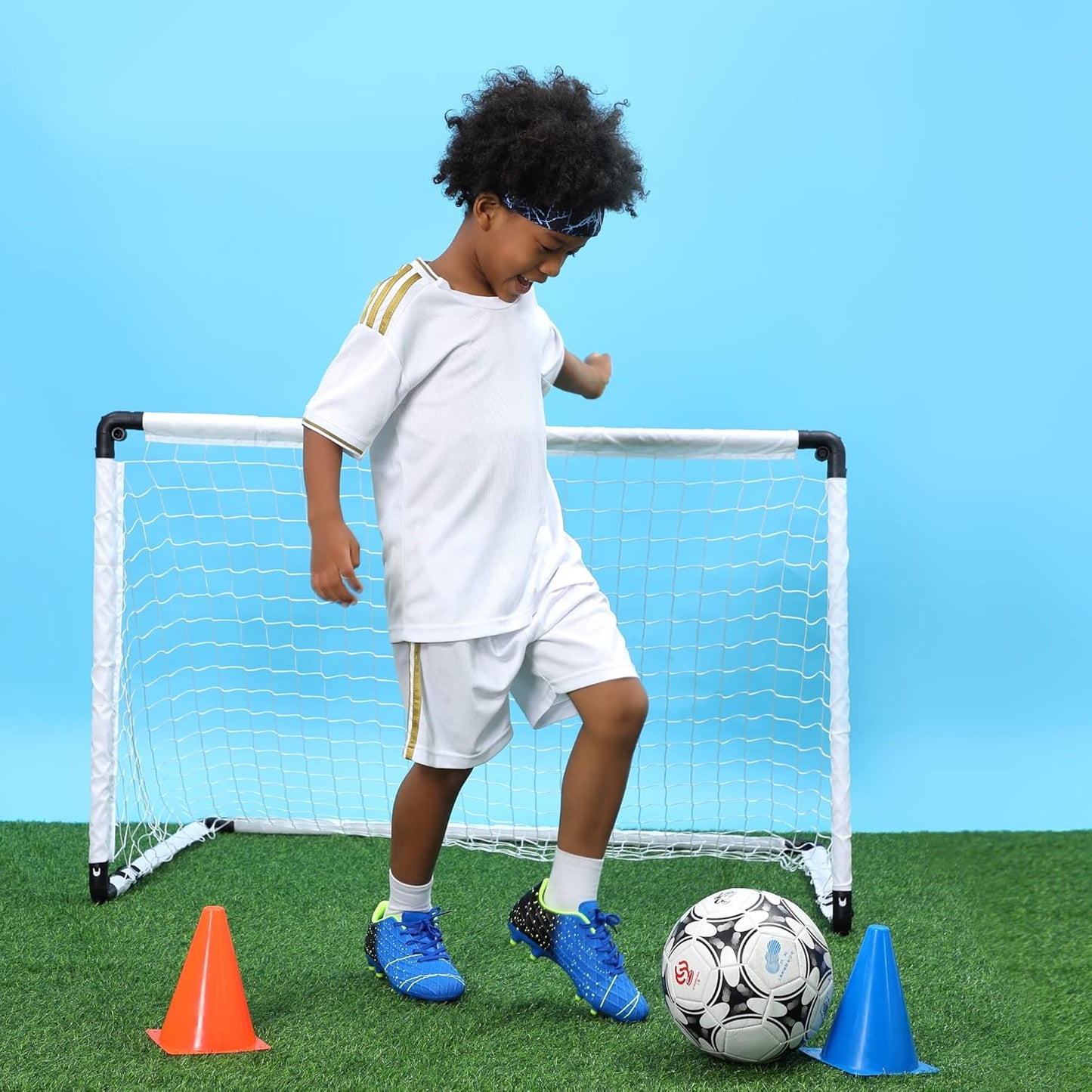 Tobfis Kids Athletic Outdoor Firm Ground Soccer Cleats Shoes(Toddler/Little Kid/Big Kid)