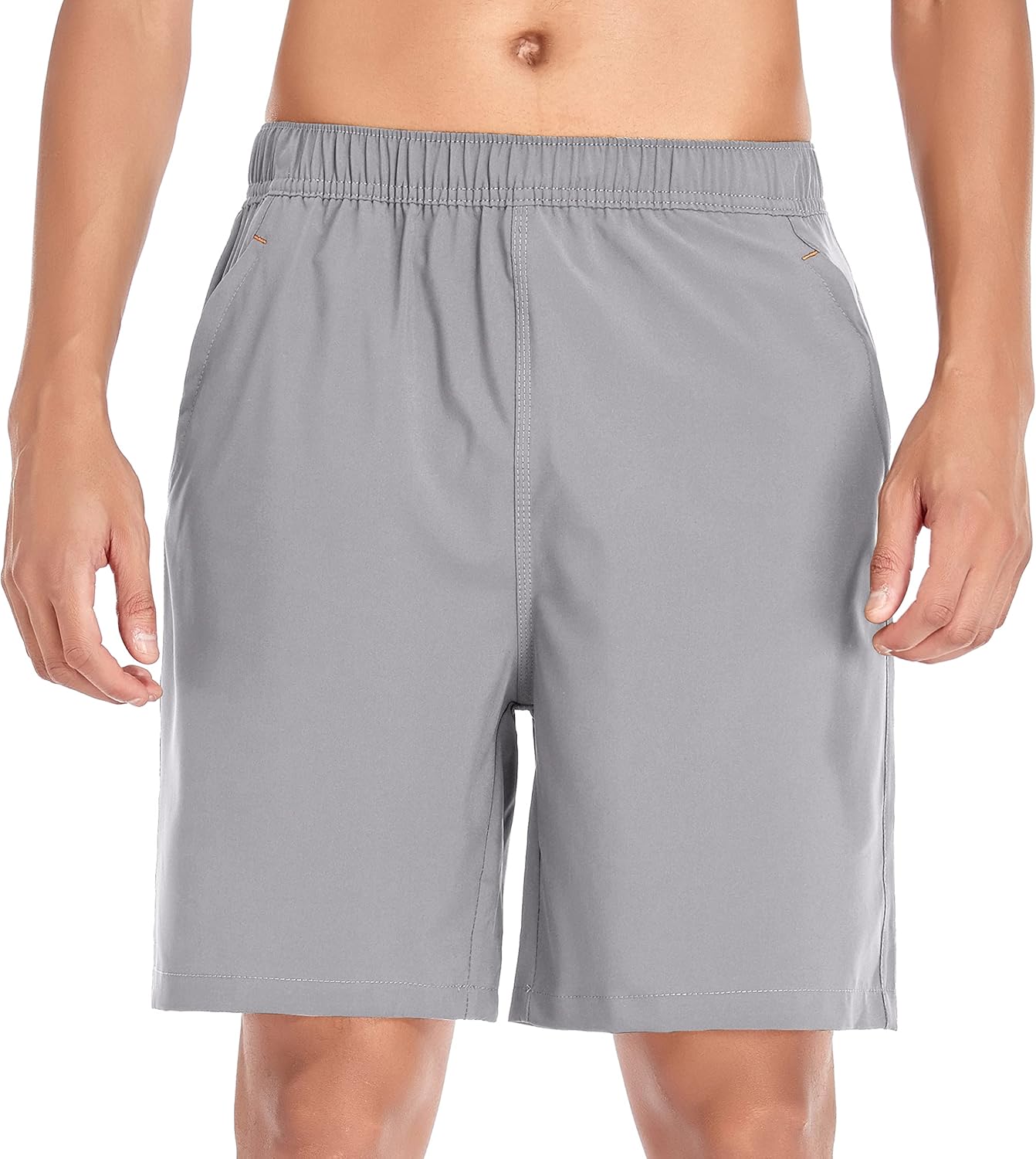 Men's Gym Shorts Sports Quick Dry Workout Running or Casual Training Short with Zipper Pockets