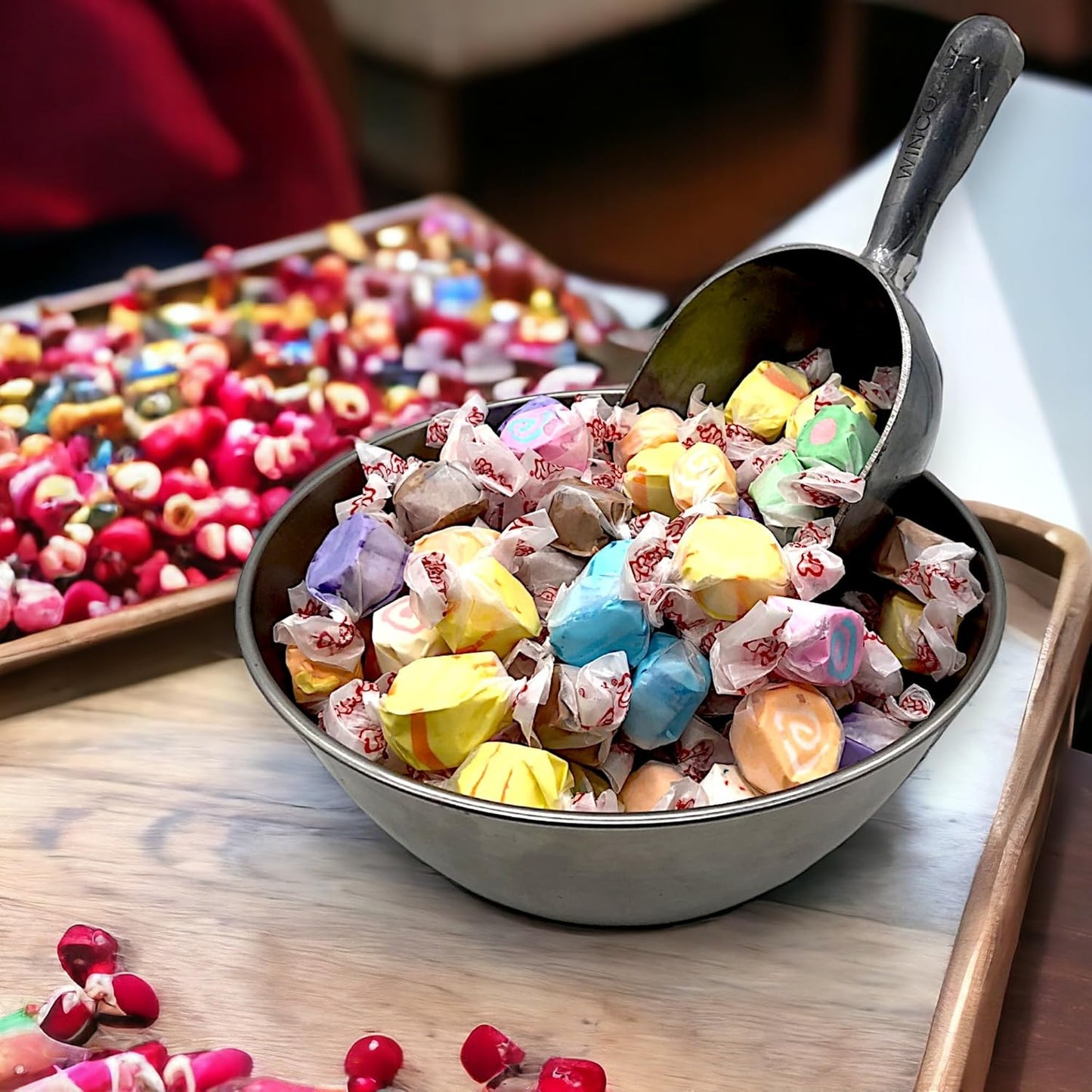 Klub Bulk Gourmet Salt Water Taffy Candy – 1.5 lbs Assorted Flavors Individually Wrapped, Perfect for Parties and Events – Premium Salt Water Taffy, Peanut Free and Gluten Free(24 oz)