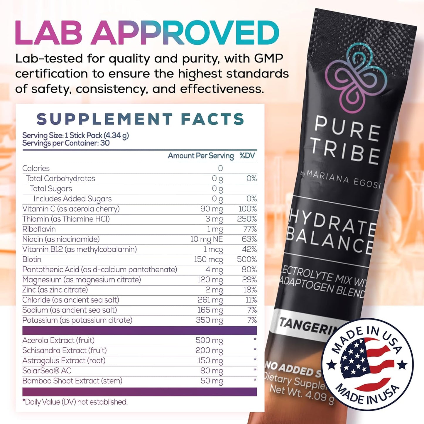 Electrolytes Powder Packets - Sugar Free Hydration Powder Drink Mix Loaded with 6 B Vitamins & Minerals - Energy Drink for Muscle and Mood Support - Tangerine Flavor - 30 Servings