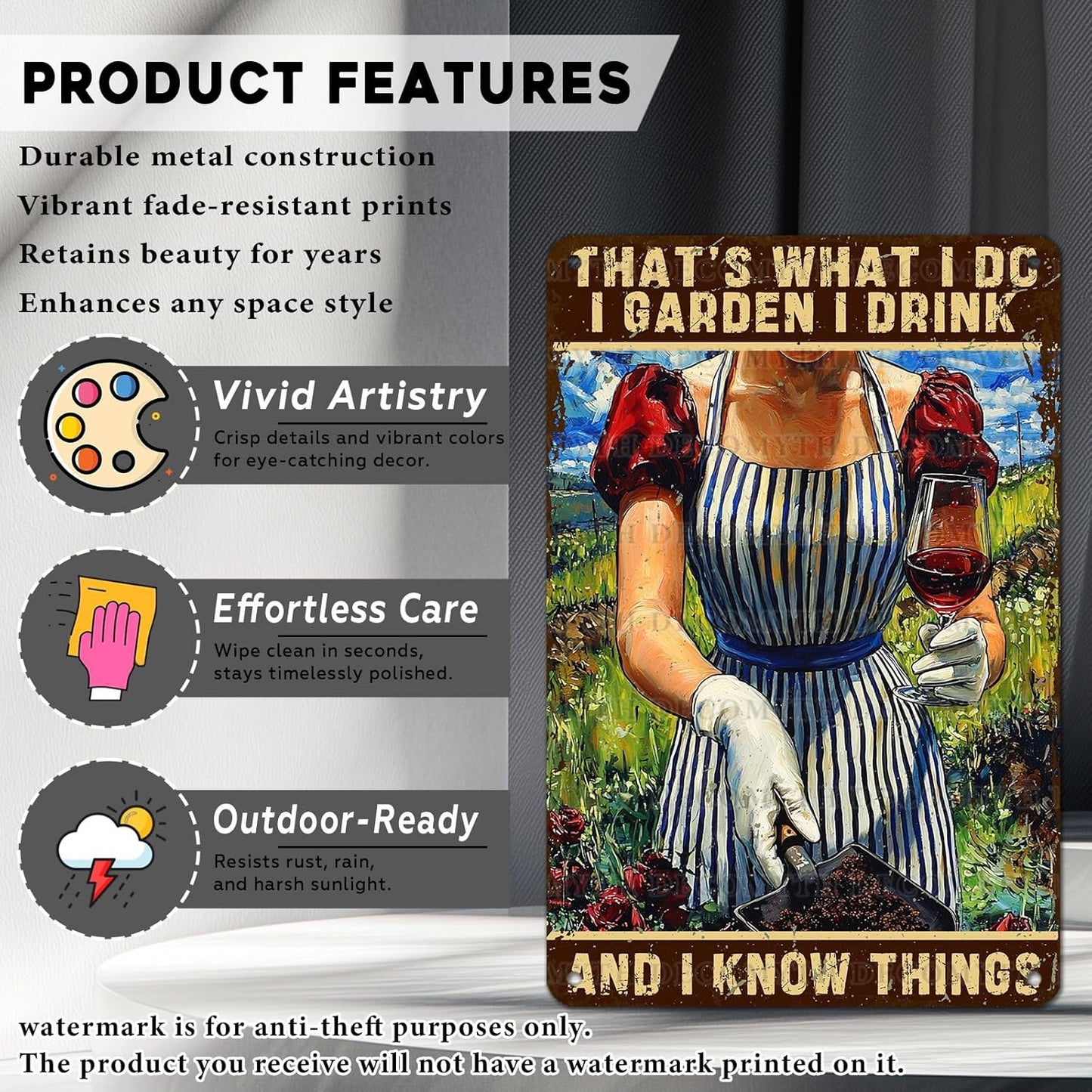 Gardening Decor That's What I Do I Garden Vintage Metal Sign for Home Yard Garden Backyard Garage Man Cave Shed Office Craft Room 12 * 8inch