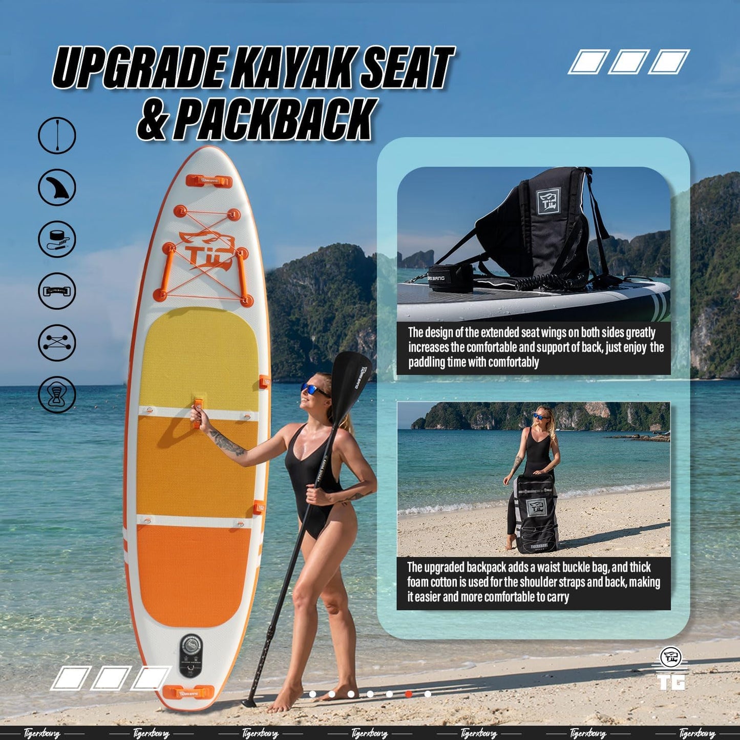 Inflatable Paddle Board with Premium SUP Board Accessories, Allround Paddle Boards for Adults/Kids,Stand Up Paddle Board Defender Collection