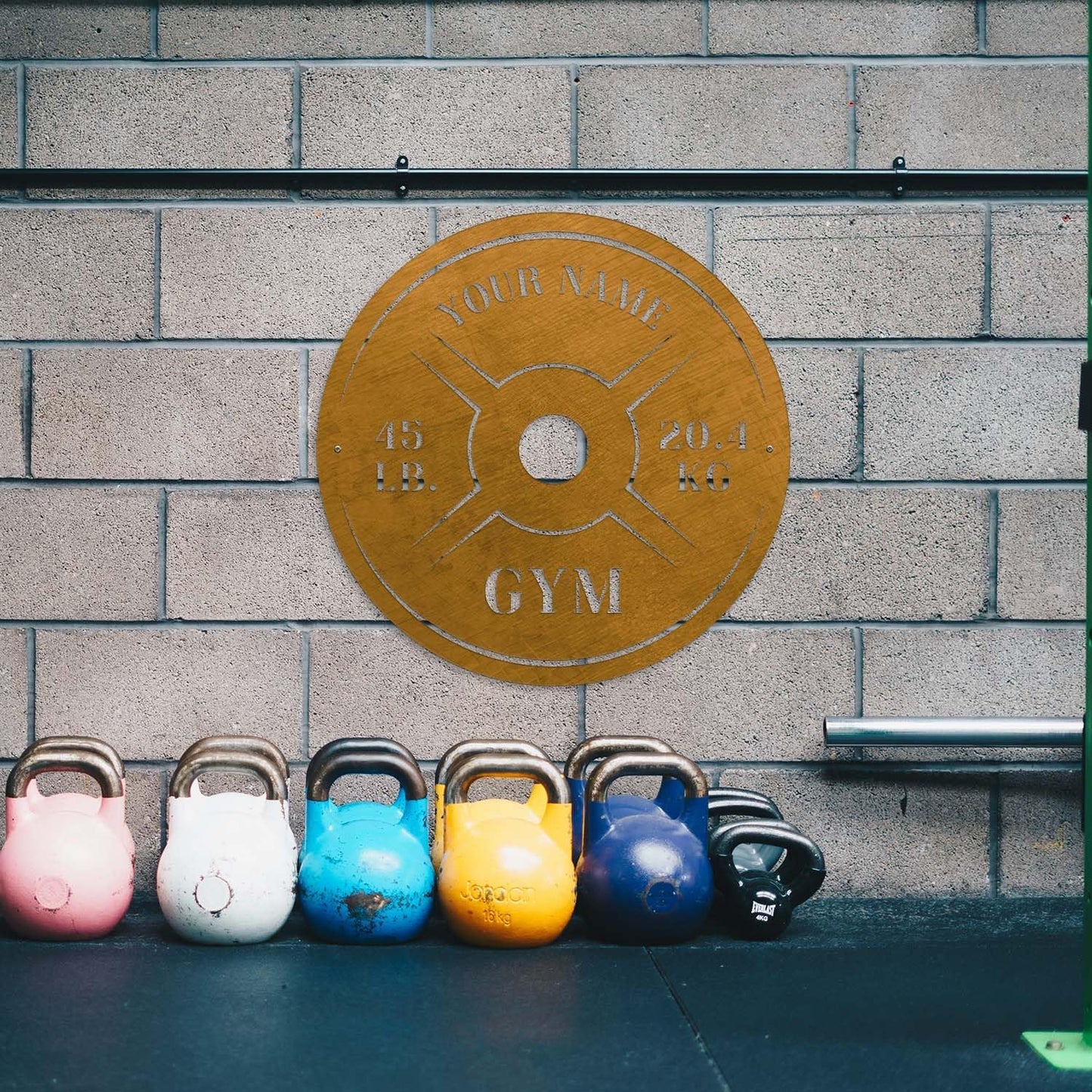 Personalized Home Gym LED Tin Metal Sign Multiple Sizes, Weight Lifting Exercise Workout Room Training Fitness Center Motivational Inspirational Quotes Decor Wall Art Hanging Accessories (10 w/o LED)