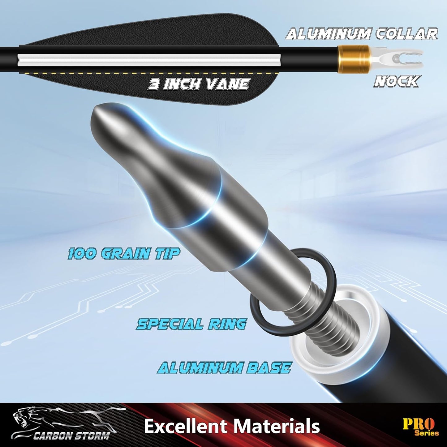 SUNYA 12-Pack 30 Inch Carbon Arrows Spine 500 or 400 for 40-60 LBS Bows｜Switch to Recurve/Compound Modes, Anti-Loose O-Ring & TPU Vanes for Hunting/Target Practice