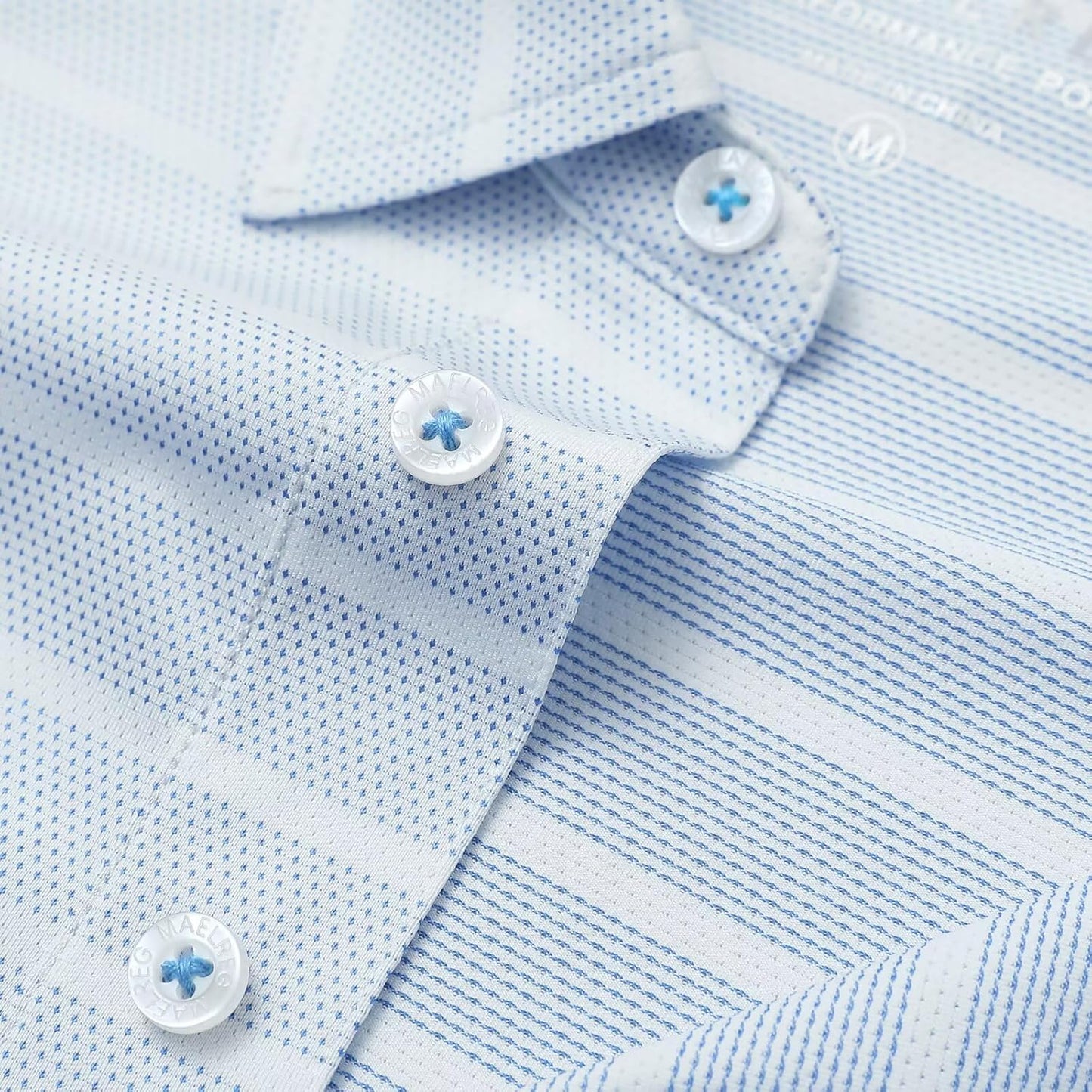 M MAELREG Golf Shirts for Men Short Sleeve Dry Fit Casual Striped Performance Moisture Wicking Collared Mens Polo Shirts