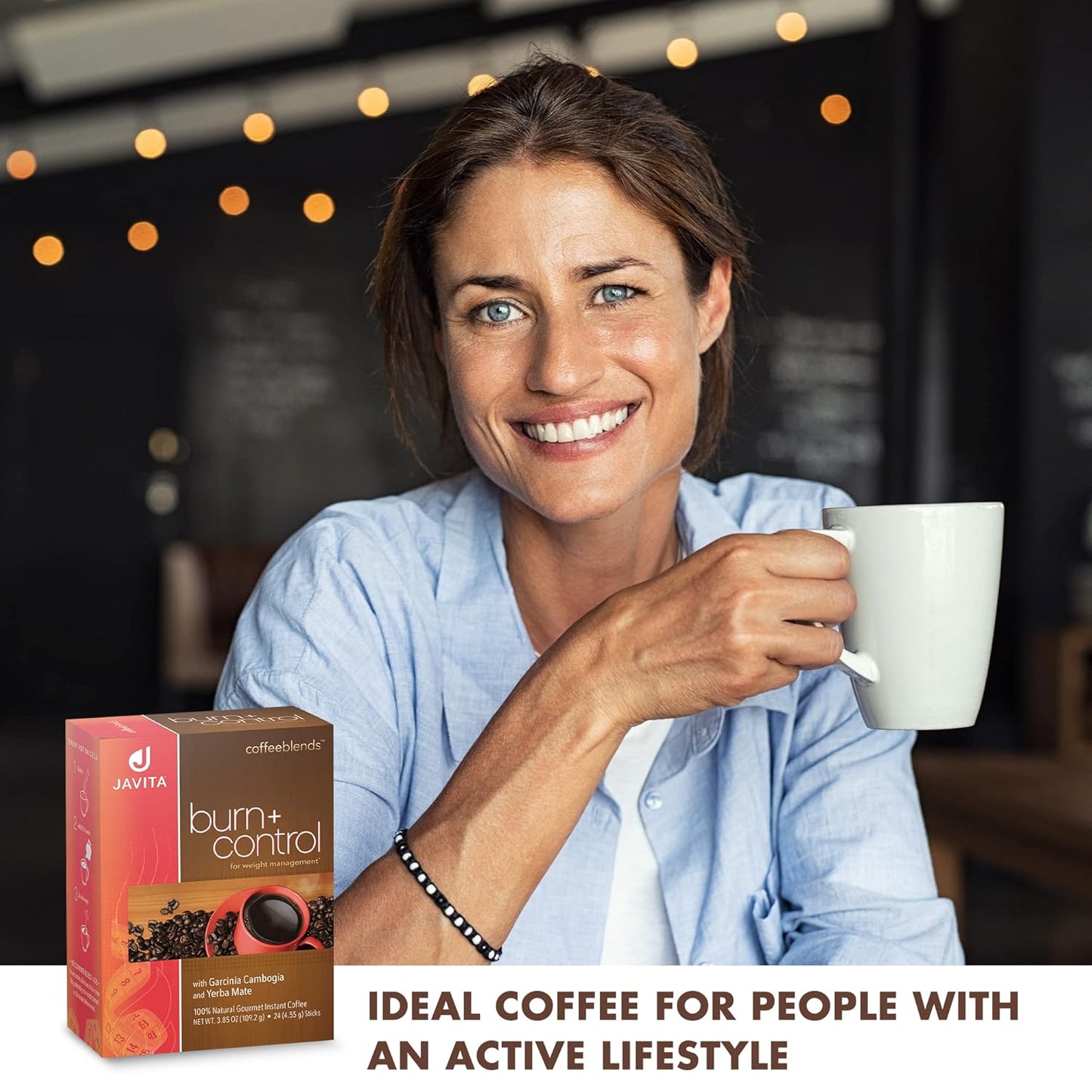 Javita Burn + Control Instant Coffee, Weight Management Herbs: Garcinia Cambogia & Yerba Mate, Slimming Coffee with Help of Exercise, Keto, Dieters Drink, 2 box / 24 (4.55g Sticks), 48 Count