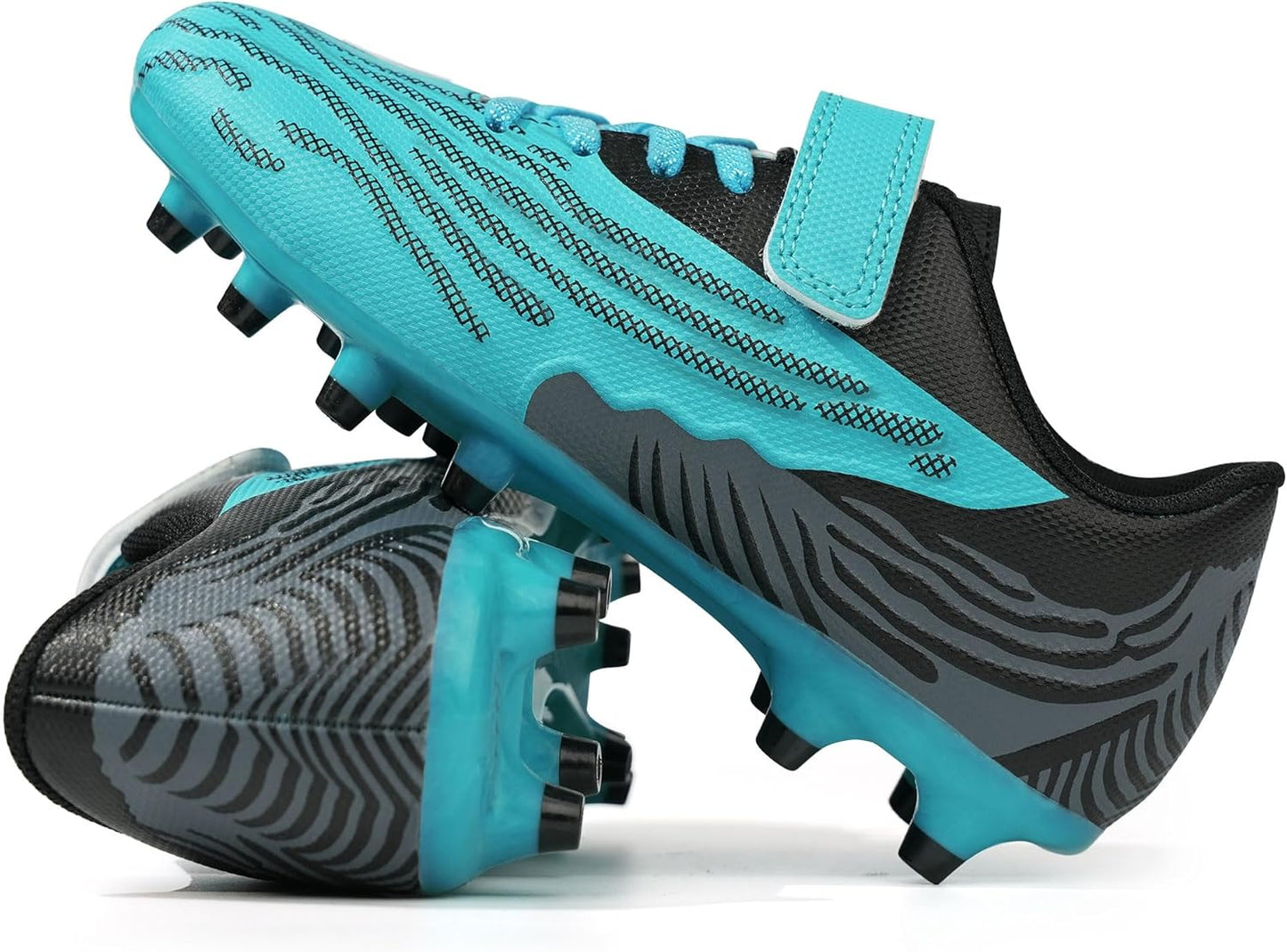 brooman Kids Firm Ground Soccer Cleats Boys Girls Athletic Football Shoes