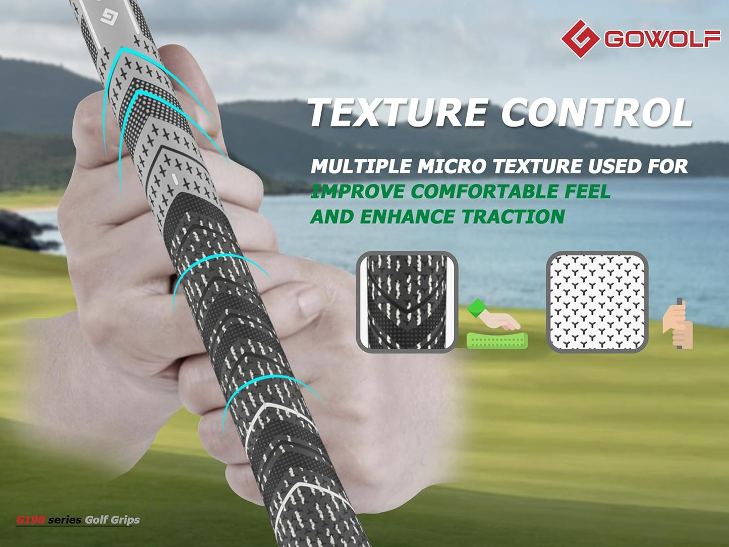 Gowolf Golf Grip Cord Rubber Multi-compound Golf Driver Irons Club Choose 13 Grips with 15pcs Tapes Or Full Kit choose one