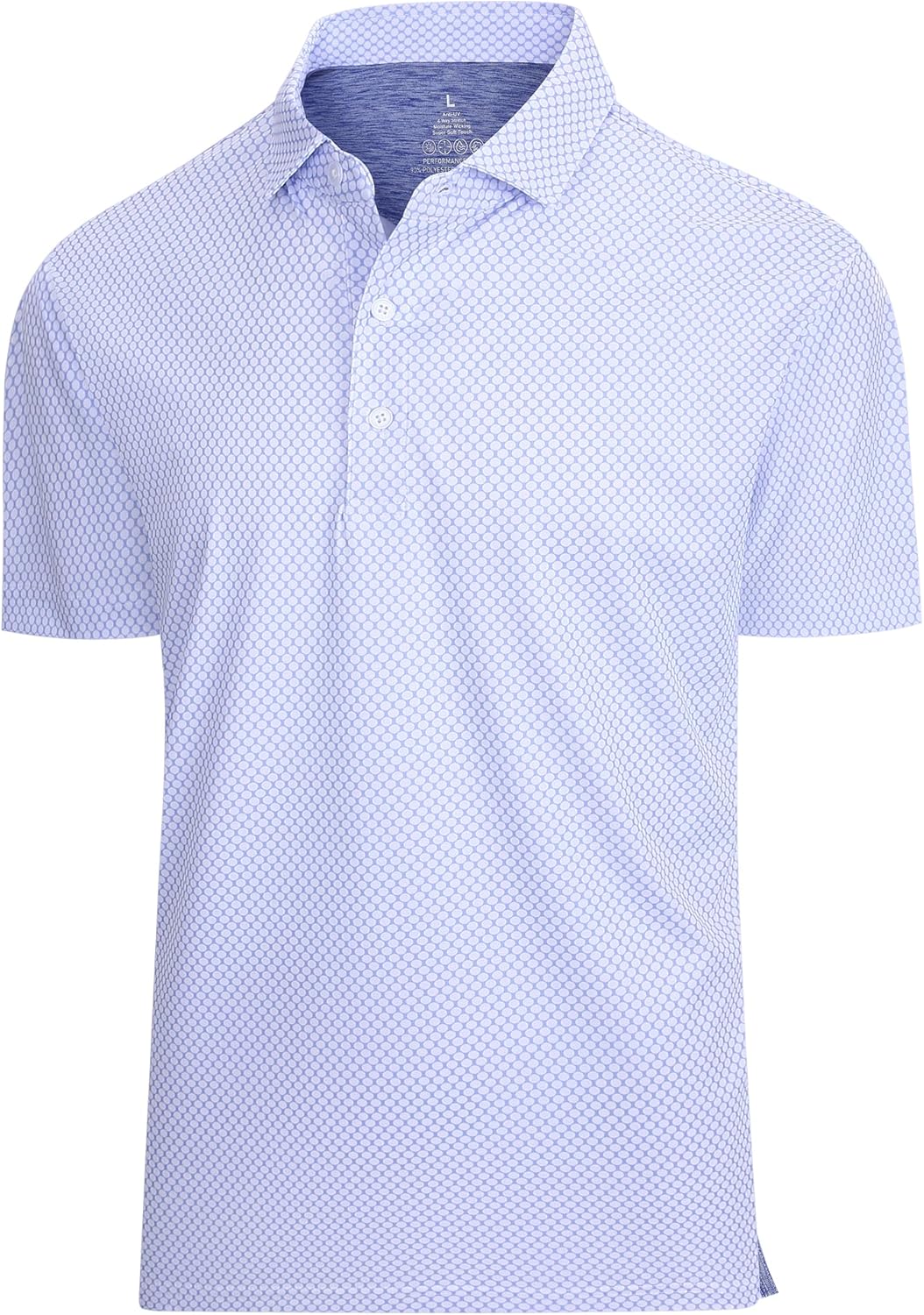 SAMERM Mens Golf Shirts Short Sleeve Dry Fit Performance Moisture Wicking Print Sport Polo Shirts for Men Casual