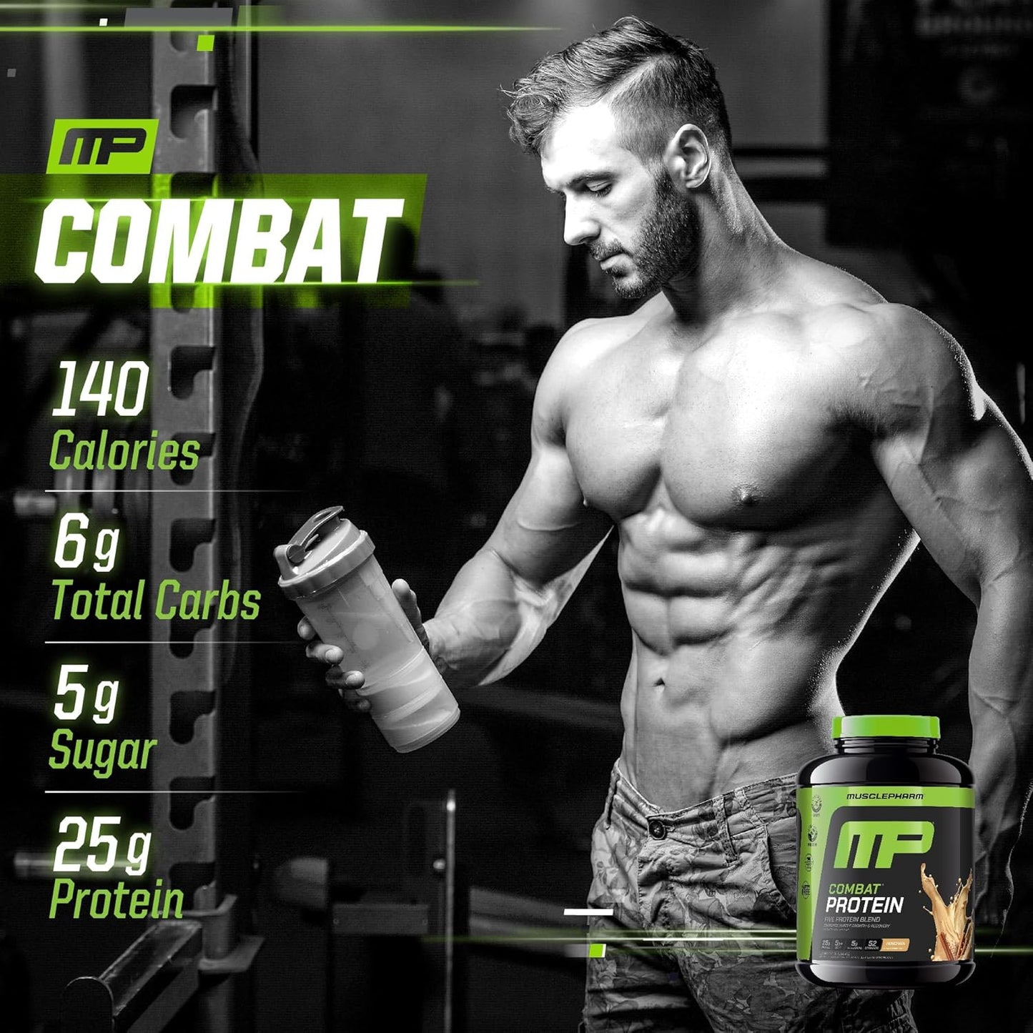Muscle Pharm Combat Protein Powder, Horchata Flavor, Fuels Muscles for Productive Workouts, 5 Protein Sources Including Whey Protein Isolate & Egg Albumin, Gluten Free, 4 lb, 52 Servings