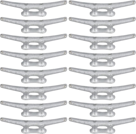 MarineNow Hot-Dipped Galvanized Iron Dock Cleat – Choose Size: 4", 6", 8", 10", 12", 14" – Heavy-Duty Boat Cleats for Dock Lines – Available in Single or Bulk Multi-Packs