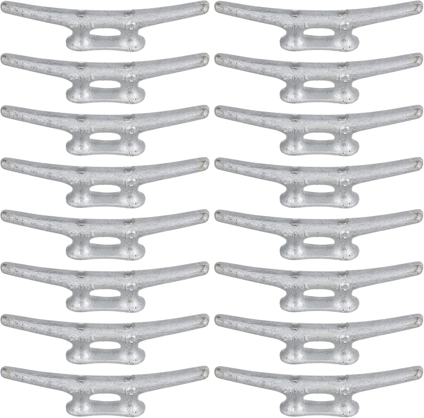 MarineNow Hot-Dipped Galvanized Iron Dock Cleat – Choose Size: 4", 6", 8", 10", 12", 14" – Heavy-Duty Boat Cleats for Dock Lines – Available in Single or Bulk Multi-Packs