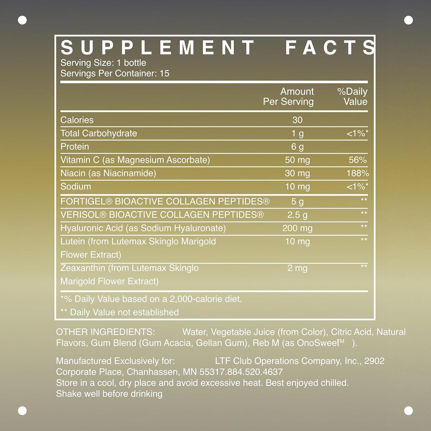 LTH Rewind Collagen Elixir - Trusted by Life Time Fitness Members - with Collagen Peptides, Hyaluronic Acid & Antioxidants - Supports Hair, Skin, Joint & Bone Health - Berry-Sorbet, 30 ml (15 Pack)