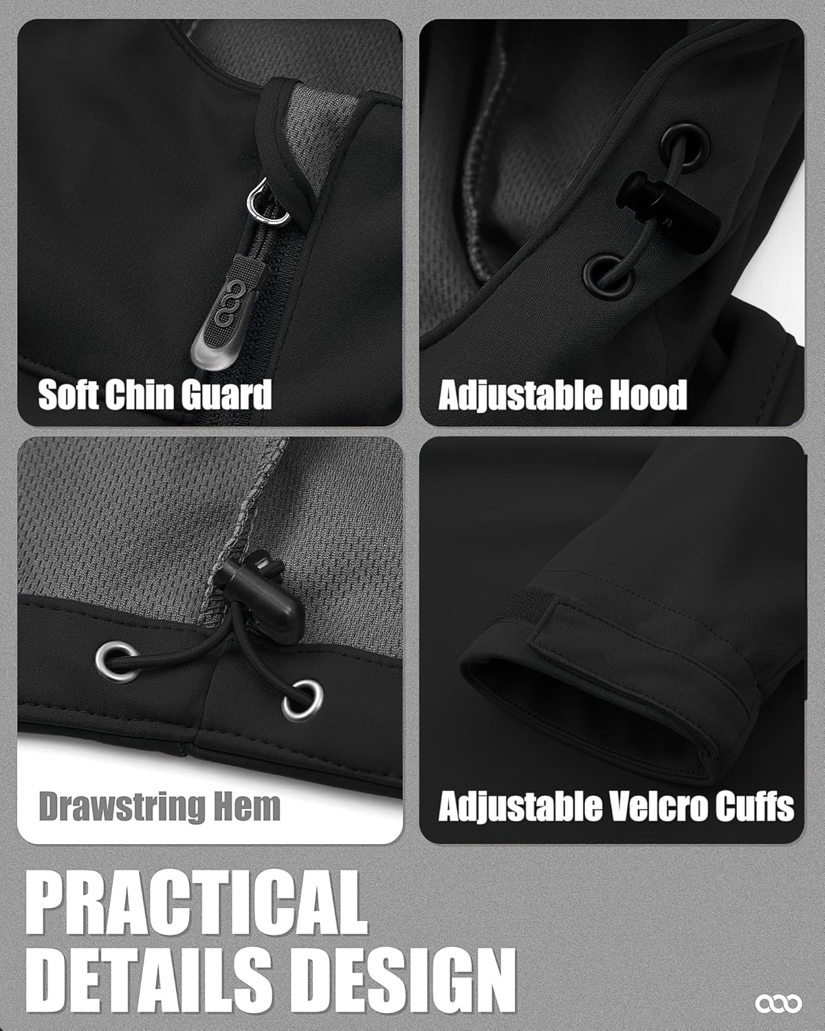 33,000ft Men's Softshell Jacket with Hood Waterproof Windbreaker Lightweight Rain Shell Jacket for Outdoor Hiking Travel