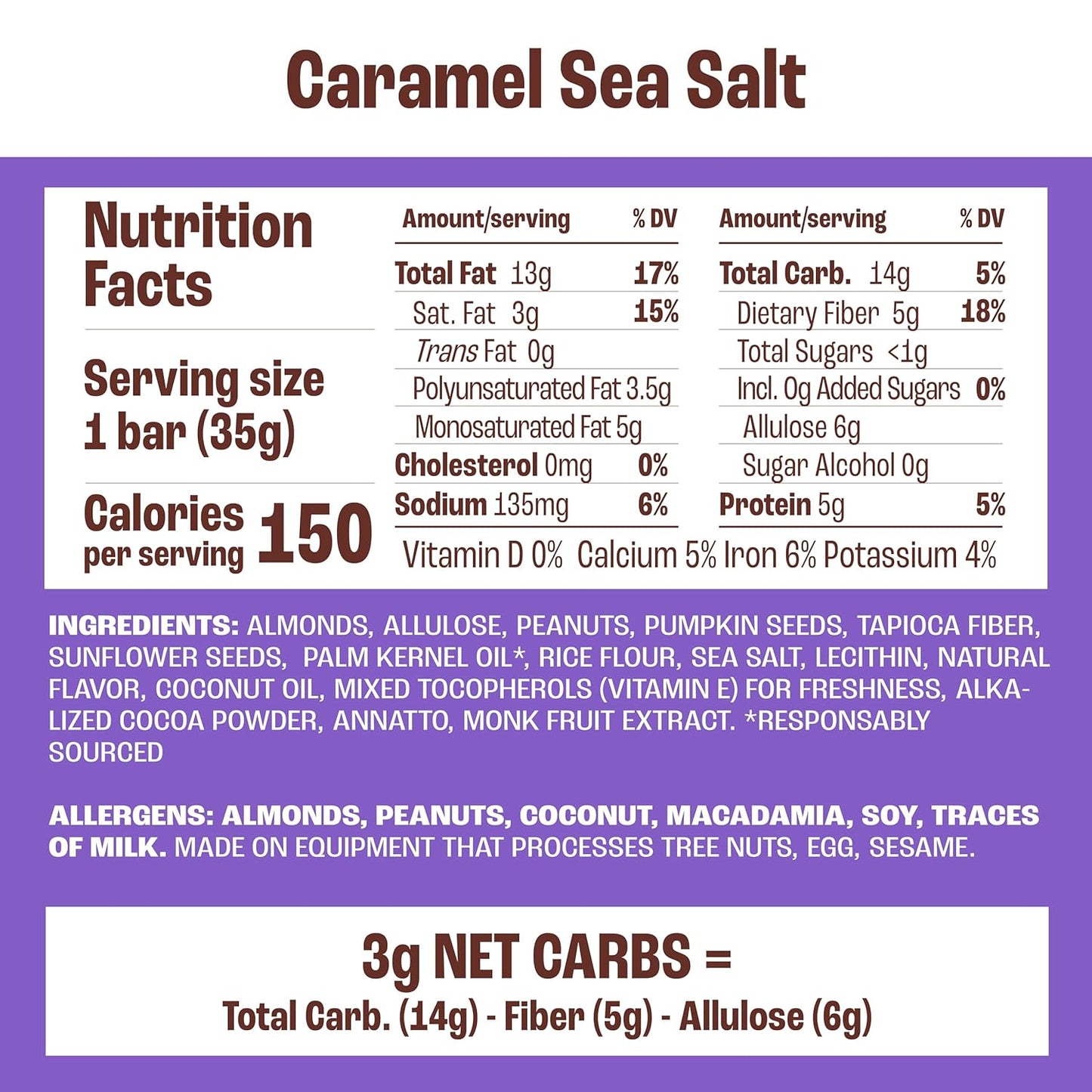 Munk Pack Nut and Seed Snack Bars 5g Protein 1g Sugar 3g Net Carbs Low Sugar Keto and Gluten Free Snack for Adults and Kids Caramel Sea Salt 492 oz 24 Pack