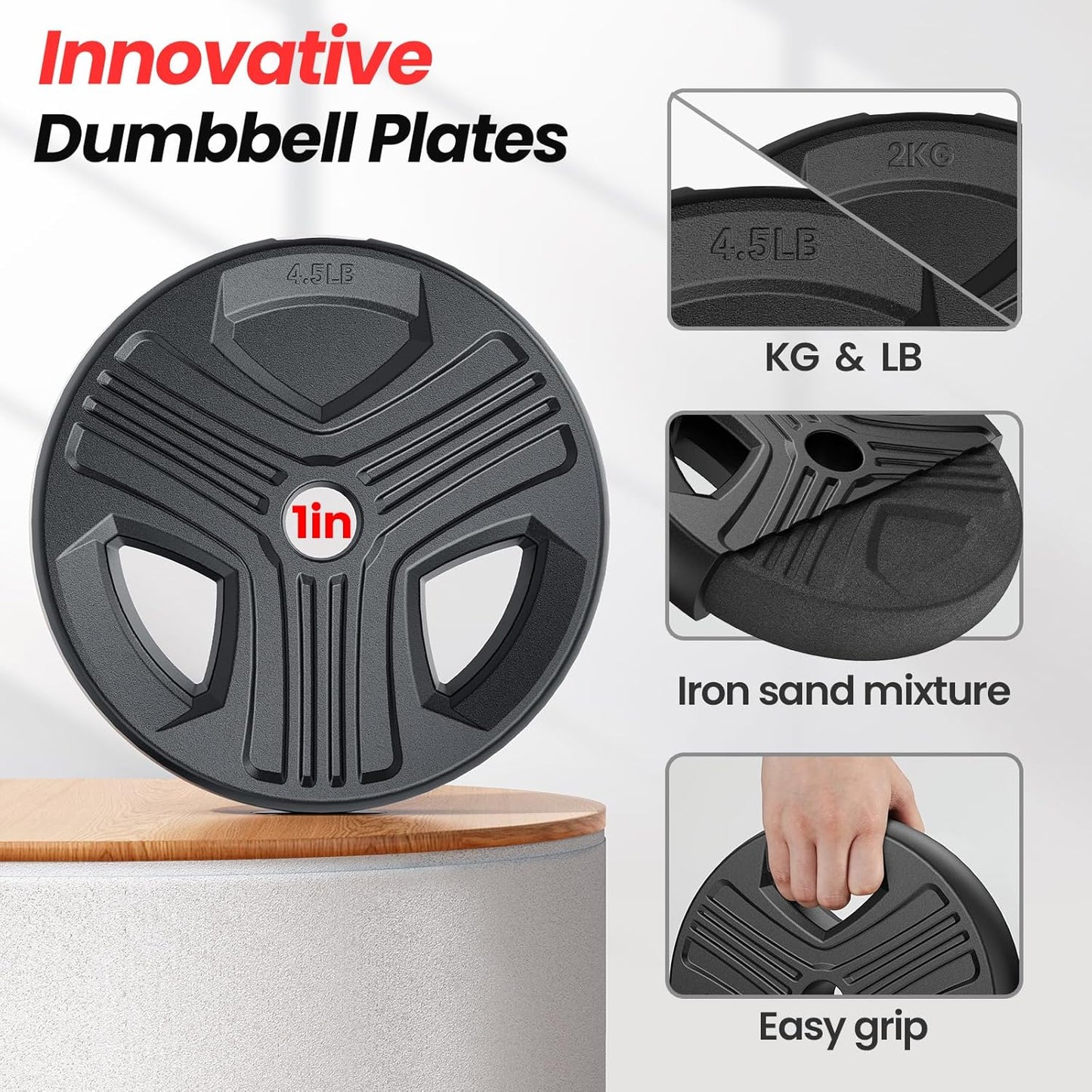 Adjustable dumbbell set,20/35/45/55/70/90lbs Free Weights set with upgraded nut, 4 in 1 Weight Set Used as Kettlebells, Barbell, Push up Stand, Fitness Exercise for Home Gym Suitable Men/Women