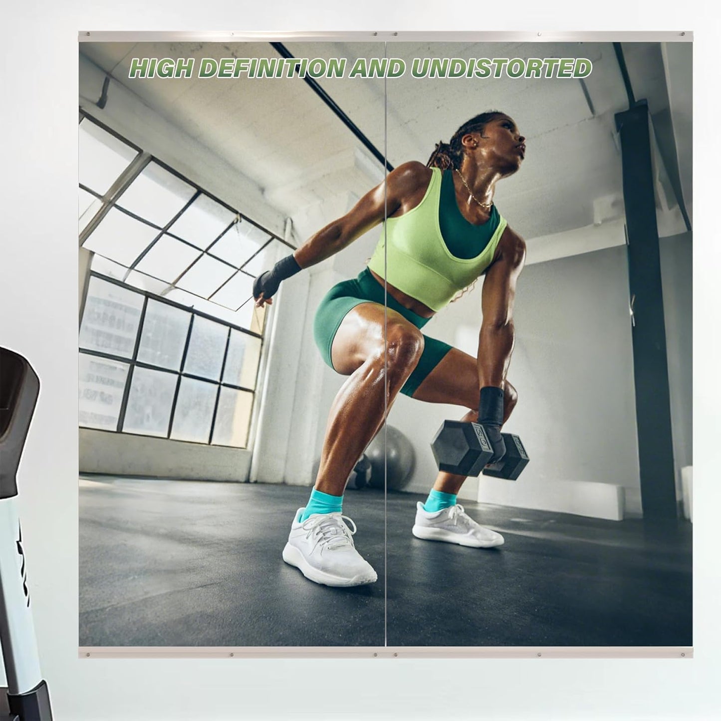 ROOMTEC Workout Mirrors for Home Gym 60"x36", Large Wall Mirror Full Length for Fitness, Yoga, Big Wall Mounted Frameless Glass Mirror for Garage, Dance Studio, Bedroom