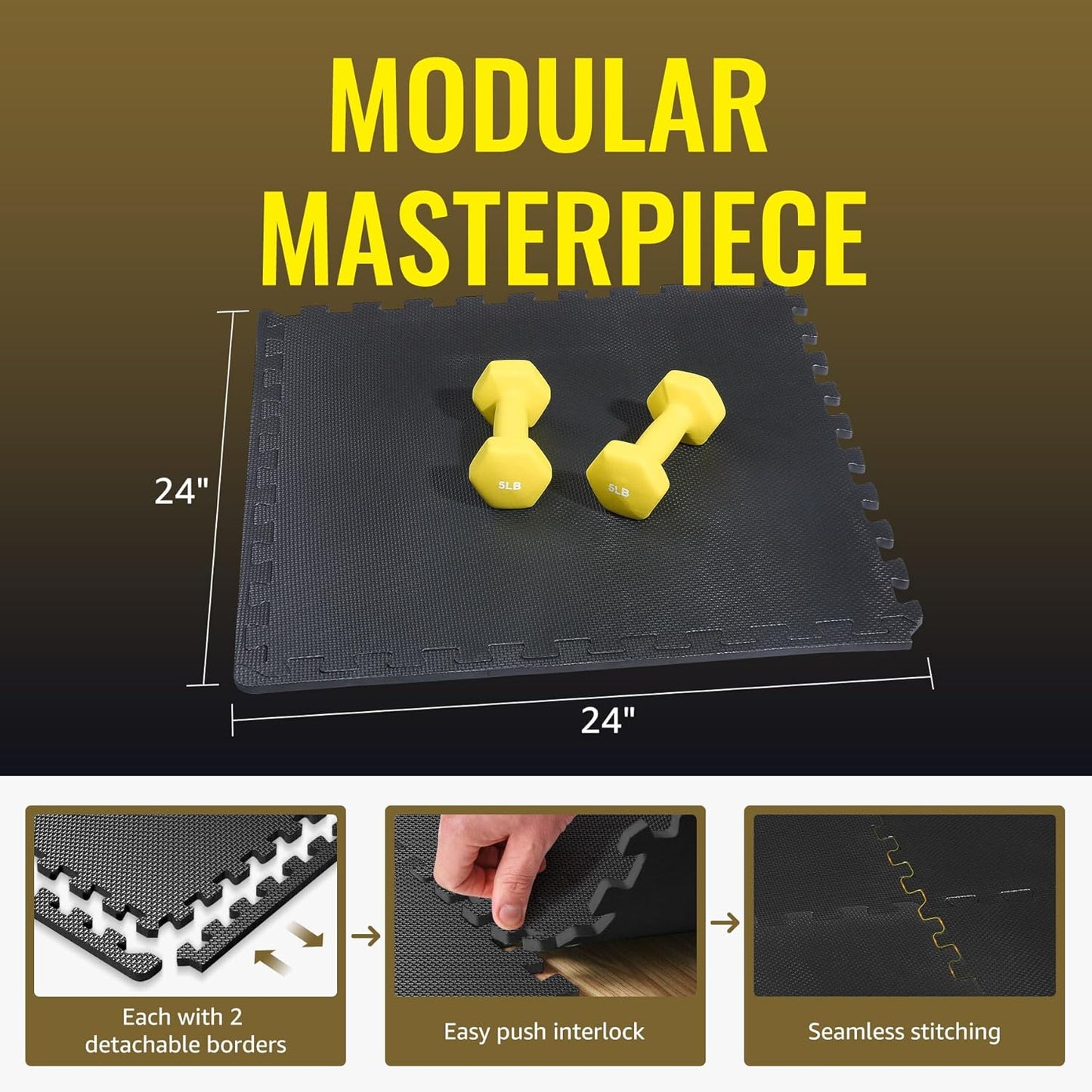 Hulkfit Puzzle Exercise Mat with EVA Foam Mat Interlocking Floor Tiles for Home Gym Mats Flooring for Garage Floor Padding for Kids Exercise Equipment Mats