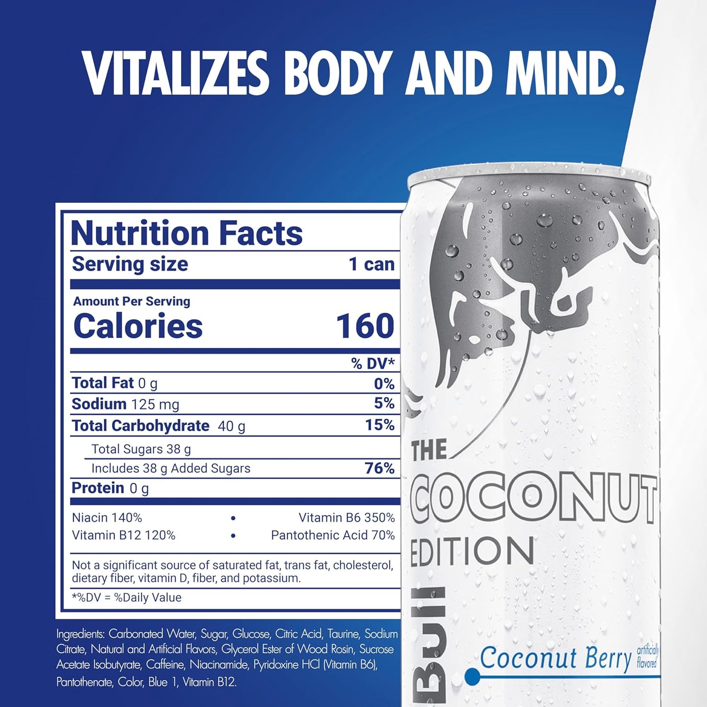 Red Bull Coconut Edition Energy Drink, Coconut Berry, with 114mg Caffeine plus Taurine & B Vitamins, 12 Fl Oz, Pack of 24 Cans