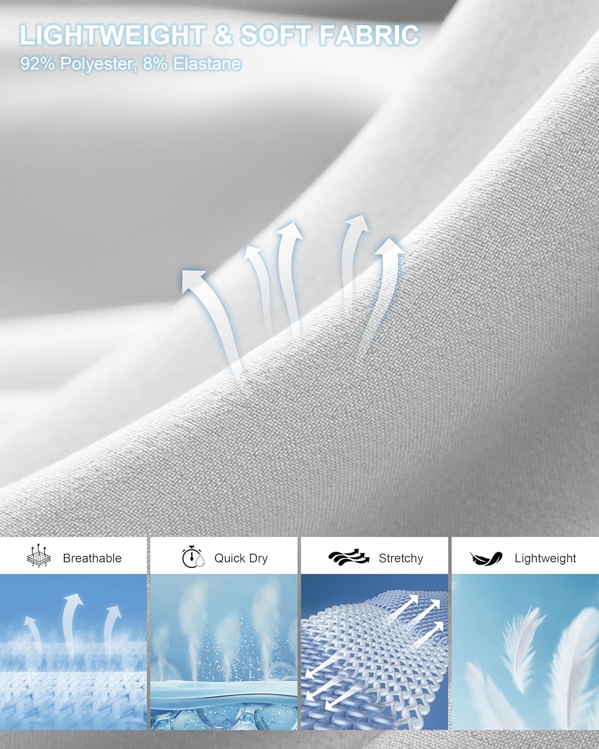 Pudolla Men's Casual Shorts 7"/9" Lightweight Golf Shorts with 3 Pockets Stretch Quick Dry Comfy Work Shorts