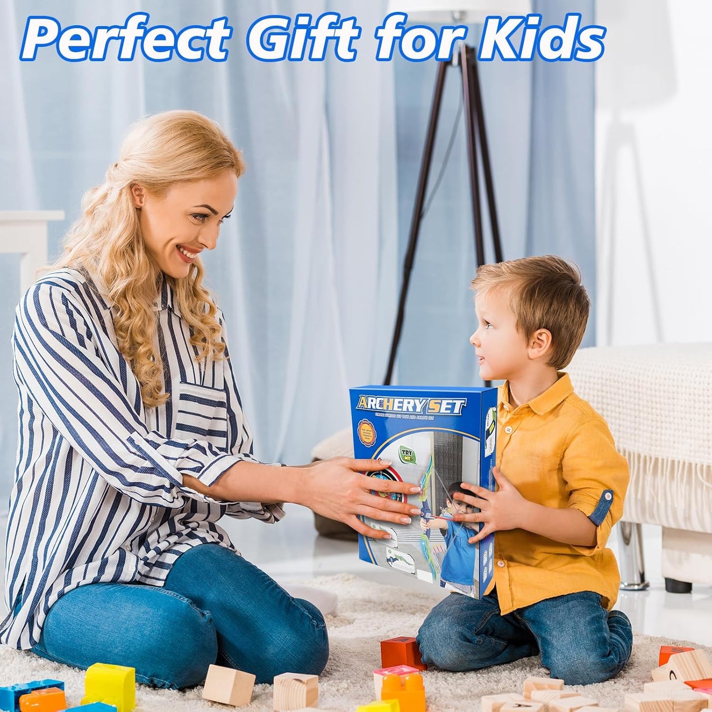 Bow and Arrow Set for Kids 4-12 Years Old, LED Light Up Archery Toy with 20 Suction Cup Arrows and Standing Target, Indoor Outdoor Activity Toys for Ages 4-6 8-13