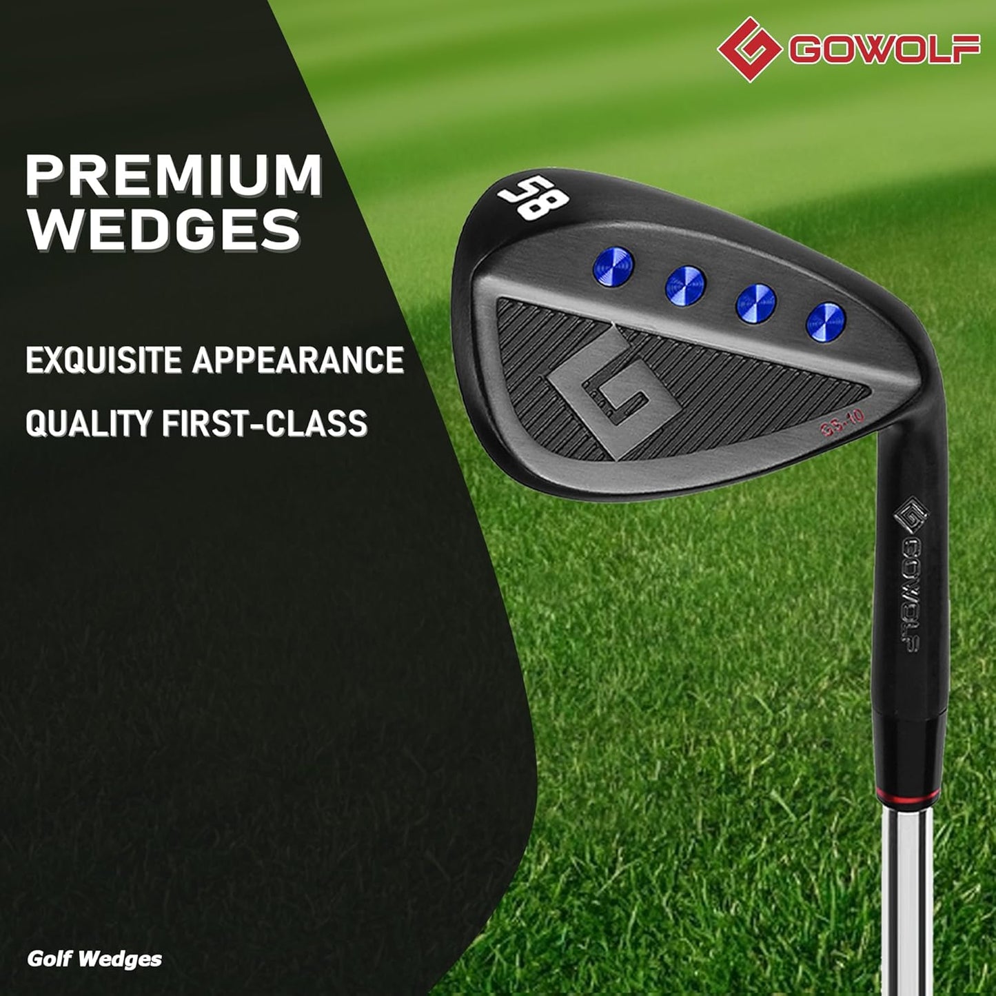 Gowolf Premium Forged Full Face Golf Wedges 50/52/54/56/58/60 Degree Individual or Sets for Men, Right Hand Gap Wedge Sand Wedge Lob Wedge, Golf Clubs CNC Milled Face for More Spin - Great Golf Gifts