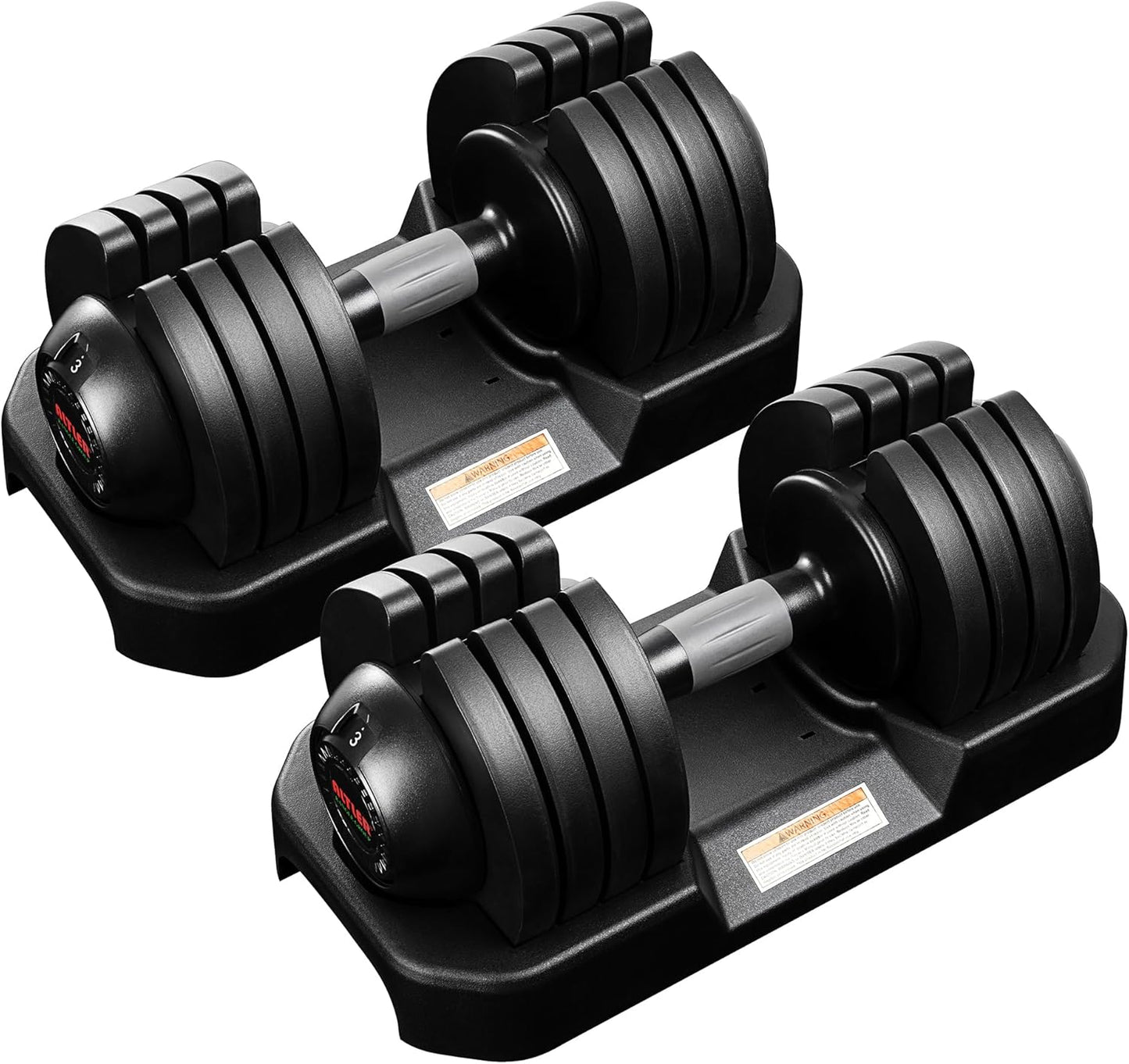 52LBS Single/Pair Adjustable Dumbbells Set Premium Rubber Coated Dumbbell Set with Secure Locking Mechanism for Safe & Customizable Strength Training