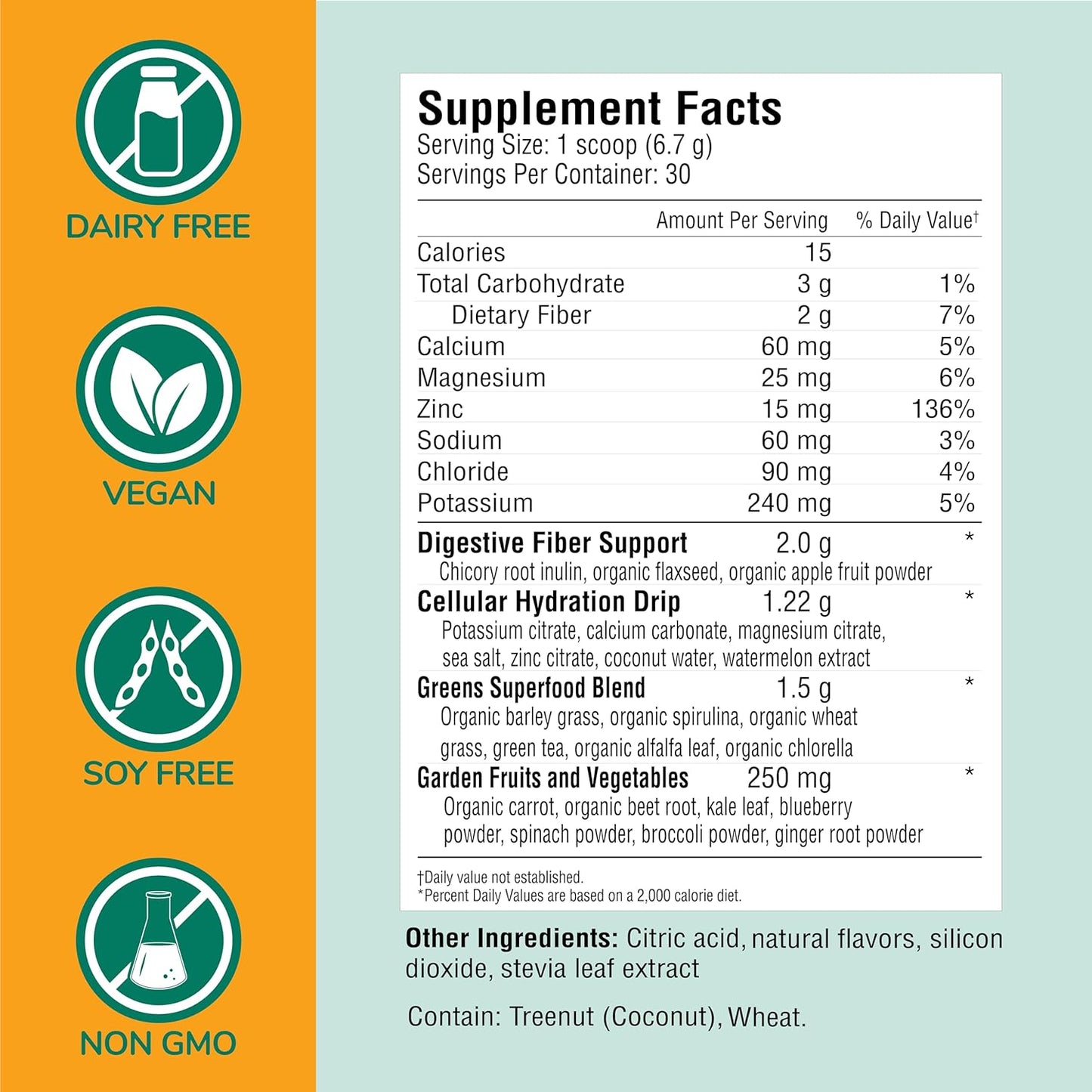 COUNTRY FARMS Refreshers, Super Greens and Electrolytes, Essential Minerals and Superfoods, Hydration Support, Promotes Natural Energy, with Fiber, Piña Colada, 30 Servings