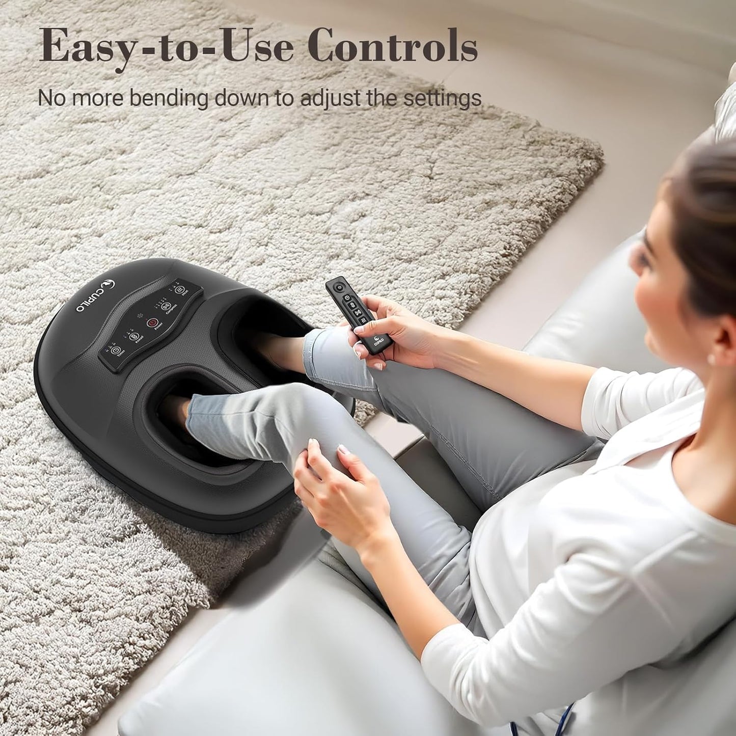 FSA Foot Massager with Heat and Remote - HSA Eligible, Feet Massager for Plantar Fasciitis & Neuropathy, Shiatsu Deep Kneading for Foot Pain Relief, Gifts for Mom Dad, Fits Up to Size 13